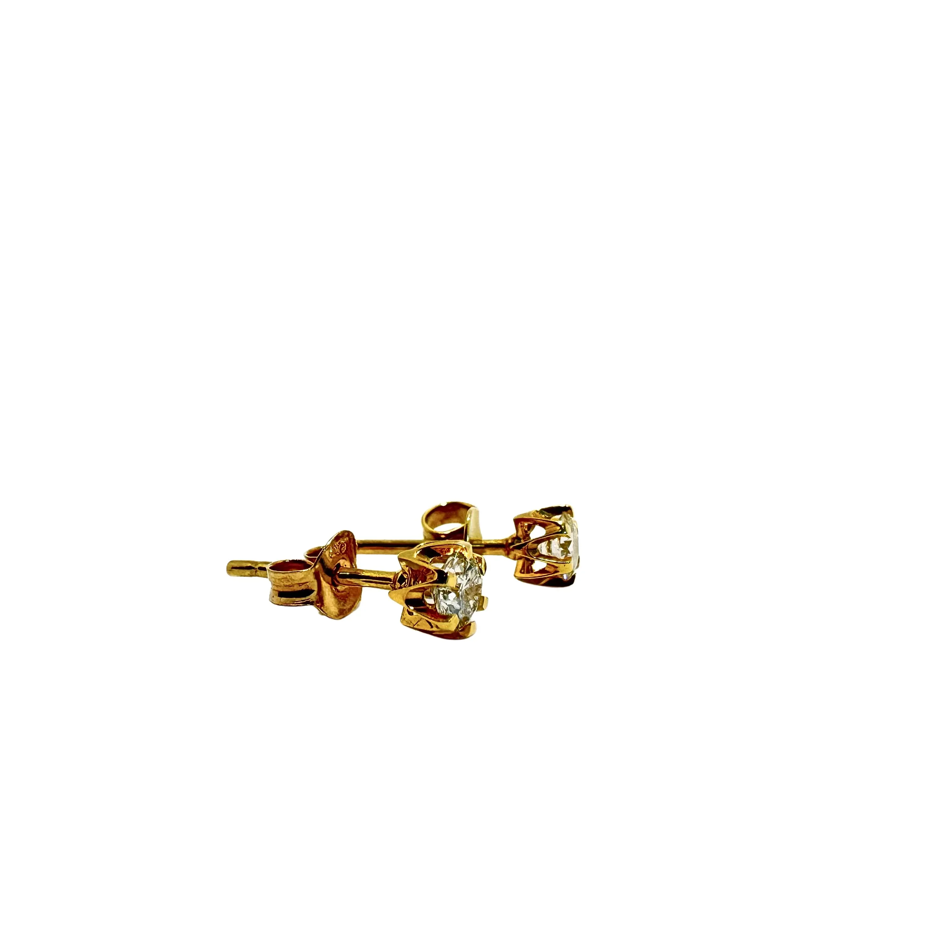 18ct Gold 0.4 Carat Total Diamond Studs Earrings - Image 5