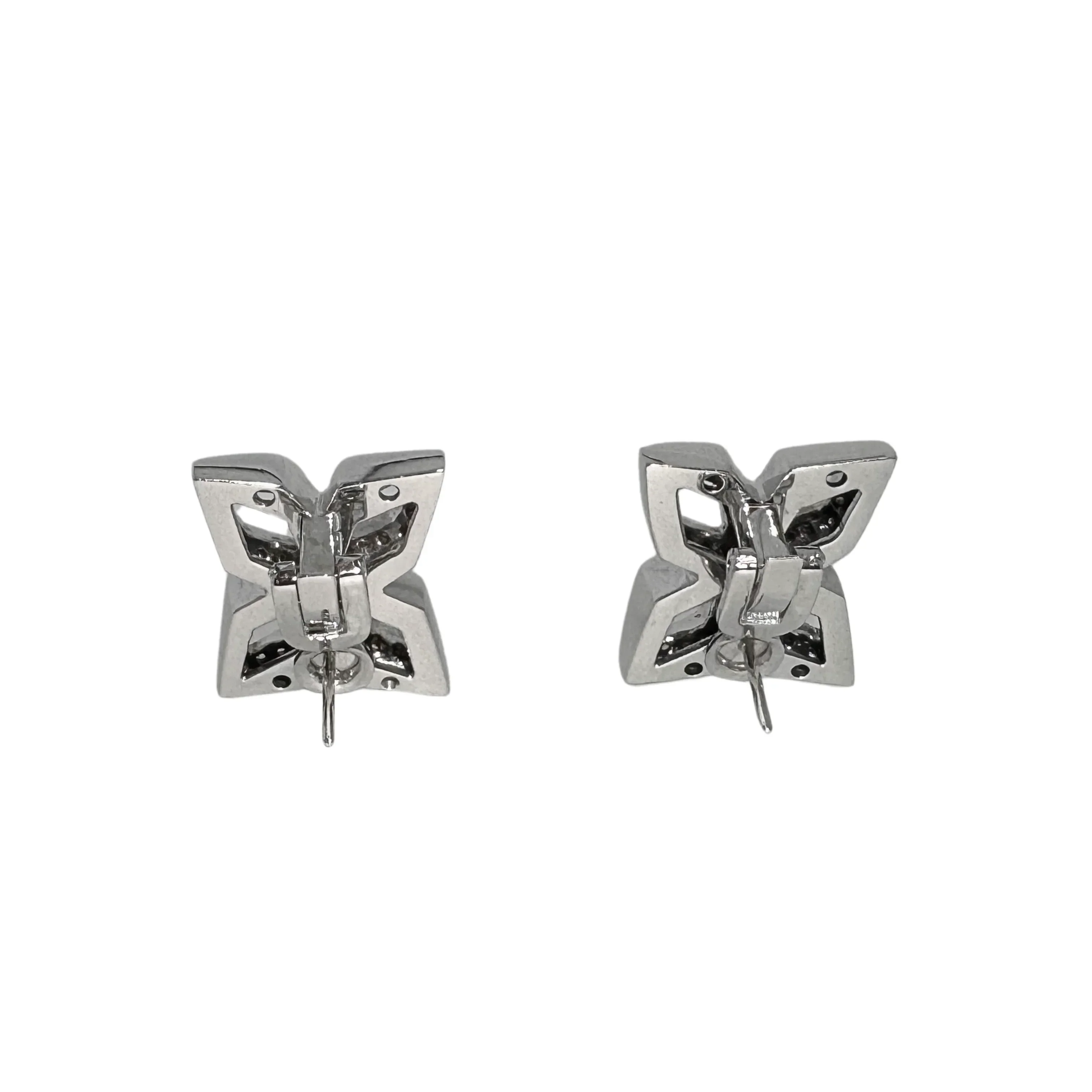 Anton Jewellery 18K White Gold Geometric Flower Diamond Stud Earrings 1.10ct - Image 5