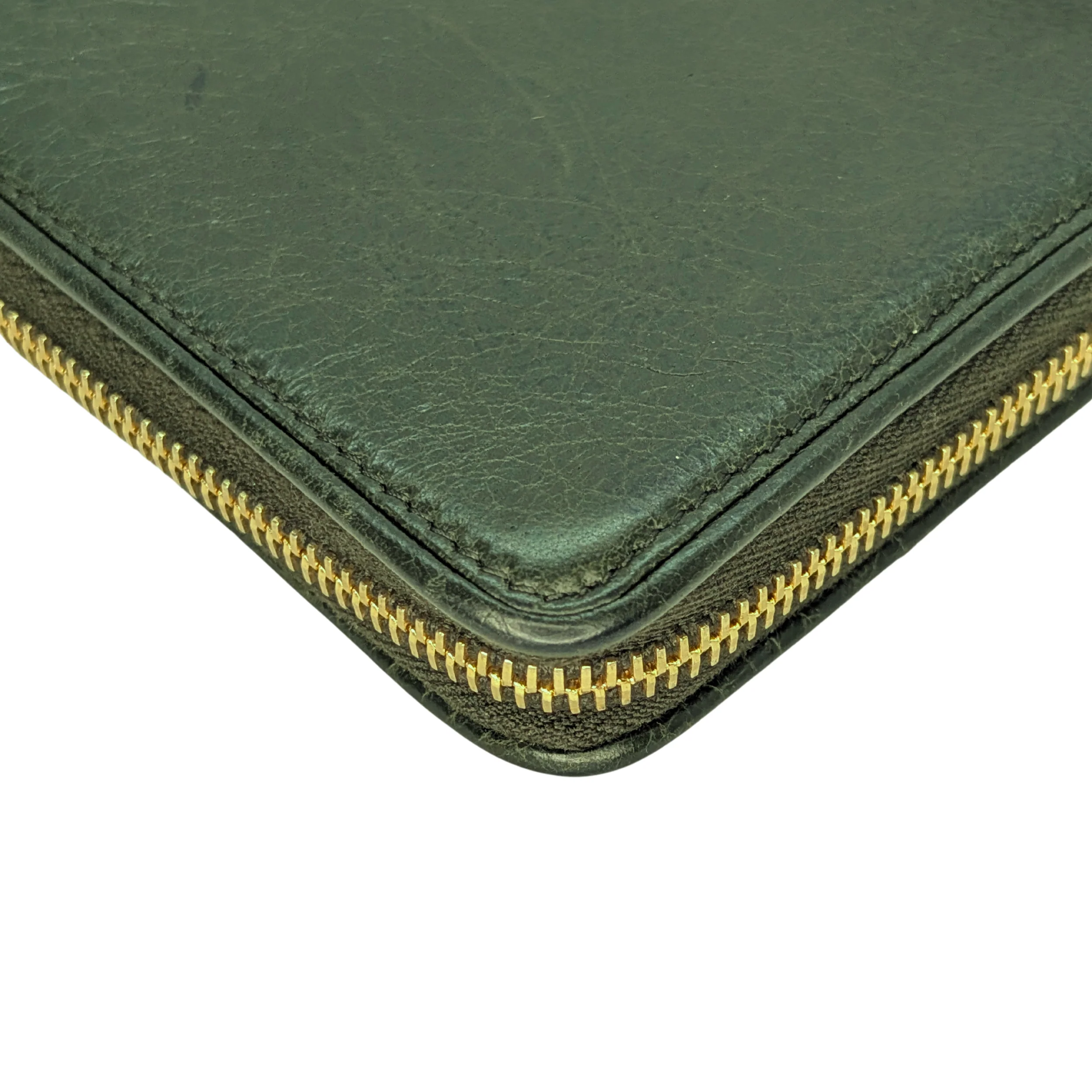 Balenciaga Zip Around Long Wallet Olive Green - Image 11