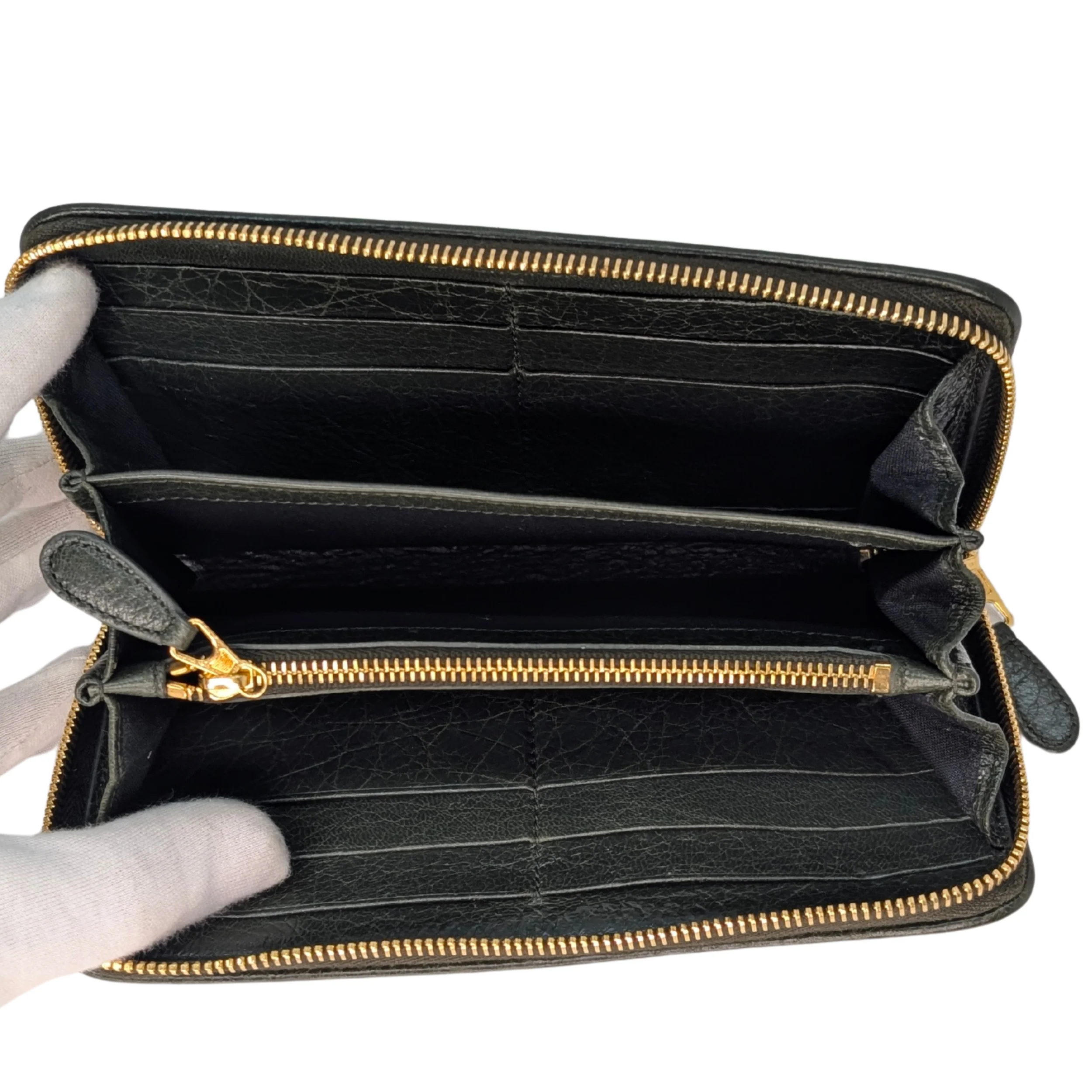 Balenciaga Zip Around Long Wallet Olive Green - Image 17