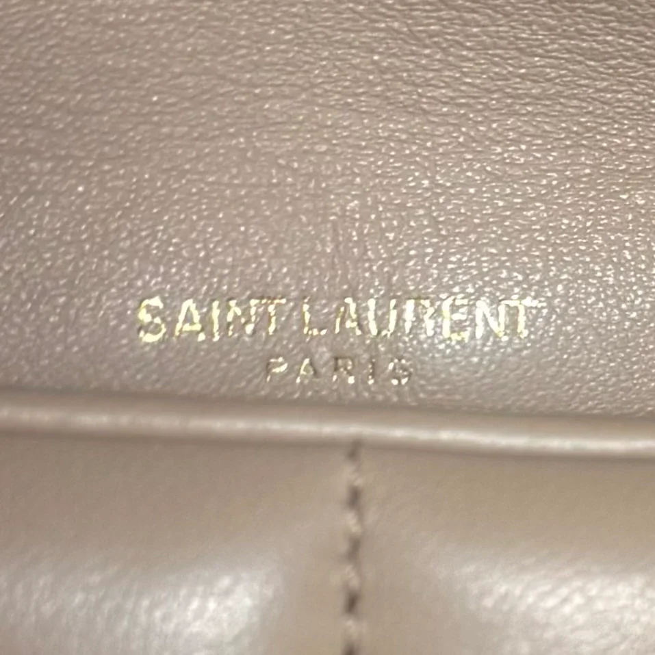 Saint Laurent Lambskin Toy Loulou Puffer Chain Bag – Dark Beige - Image 13