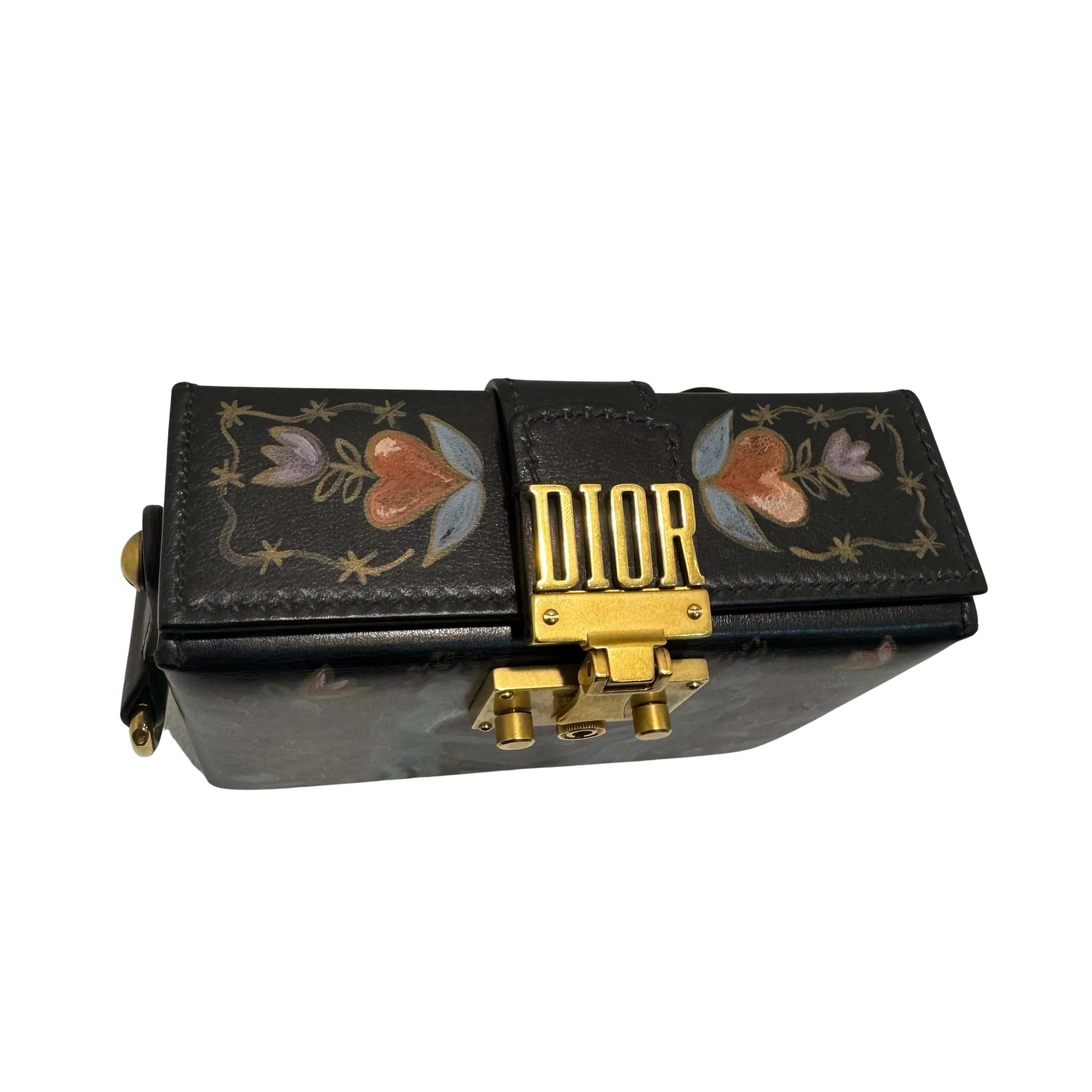 Dior Lockbox Zodiac Shoulder Bag Leather Black - Image 4