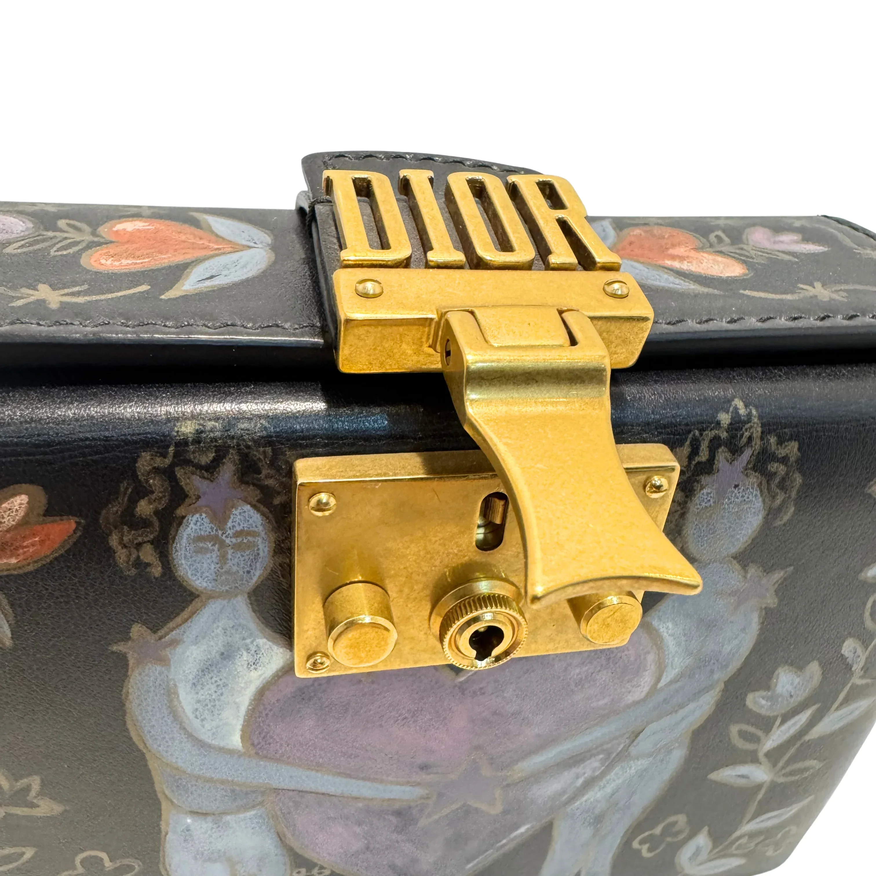 Dior Lockbox Zodiac Shoulder Bag Leather Black - Image 5