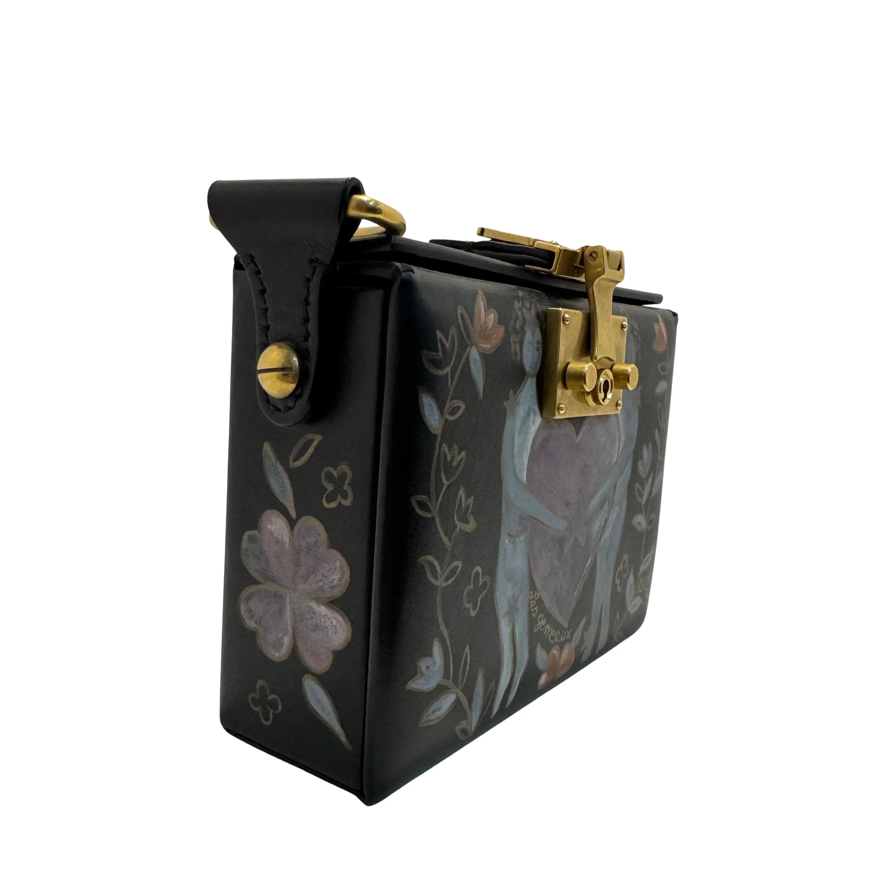 Dior Lockbox Zodiac Shoulder Bag Leather Black - Image 9