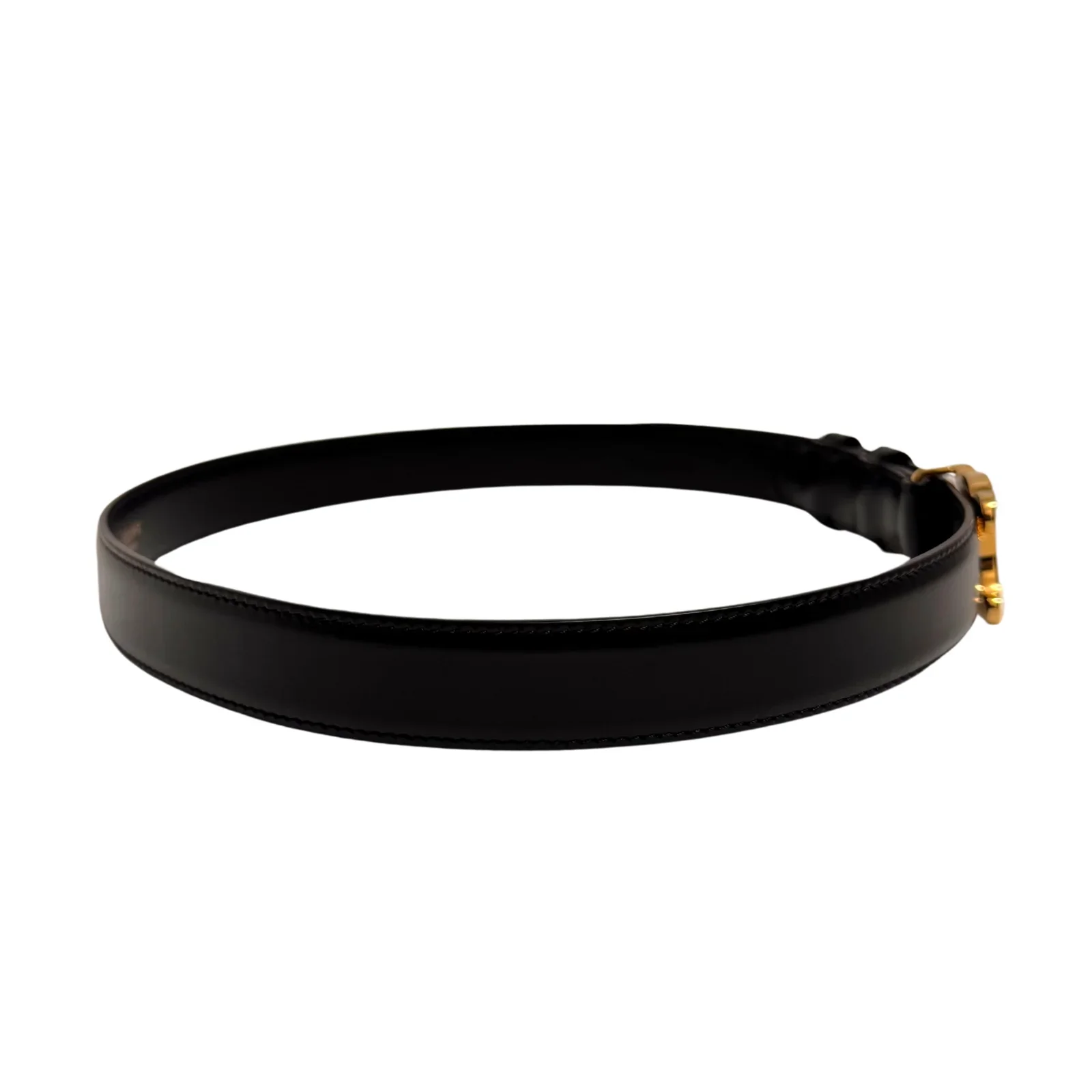 Celine Triomphe Leather Belt Black - Image 3