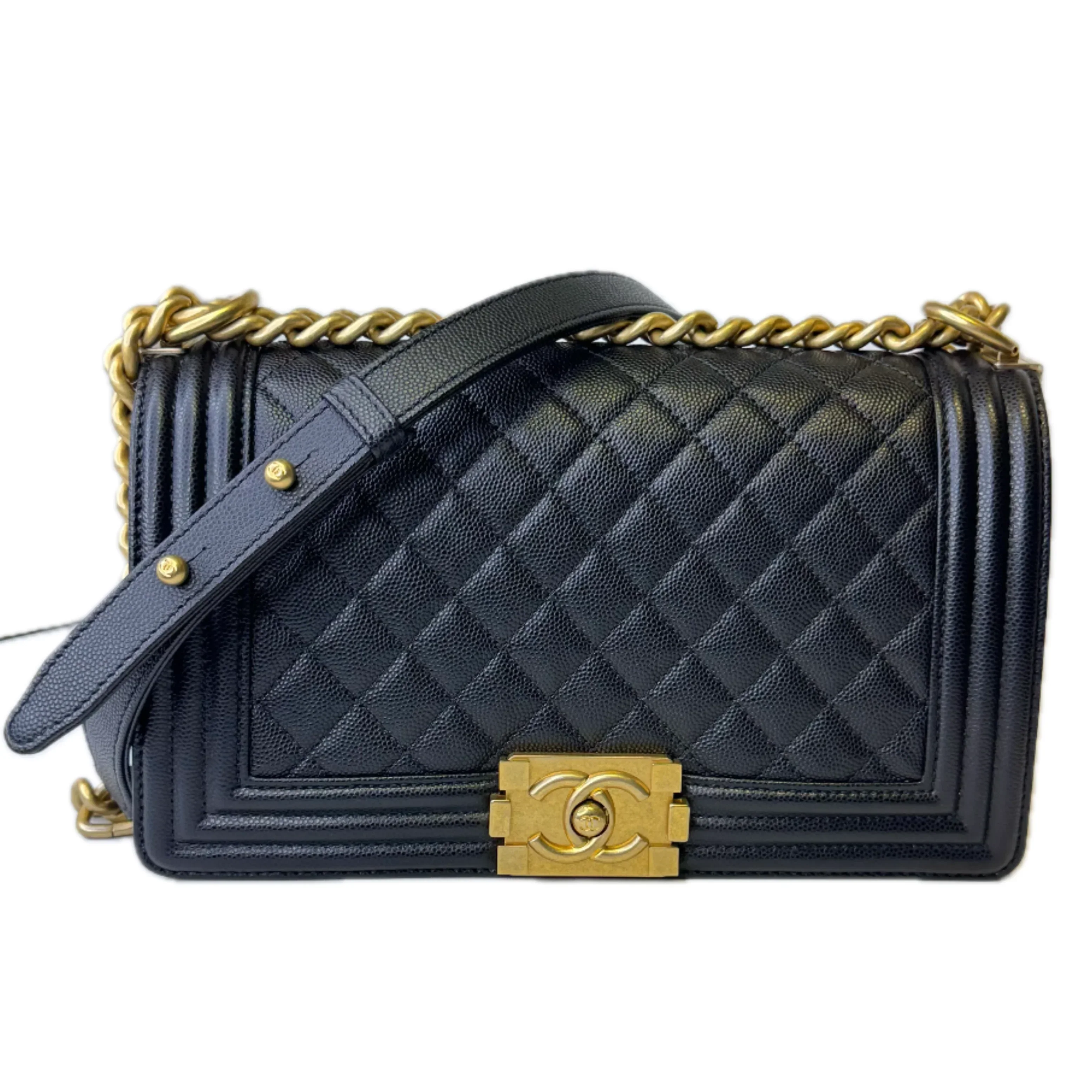 Chanel Boy Bag 2021 Caviar Leather Black