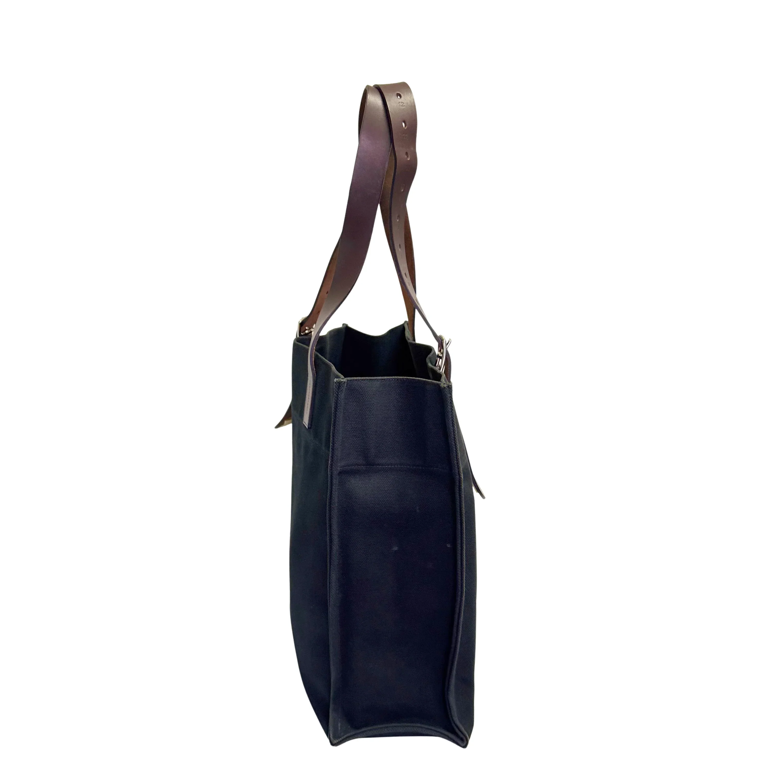 Hermés Etriviére Tote Bag Cotton Canvas Black - Image 4