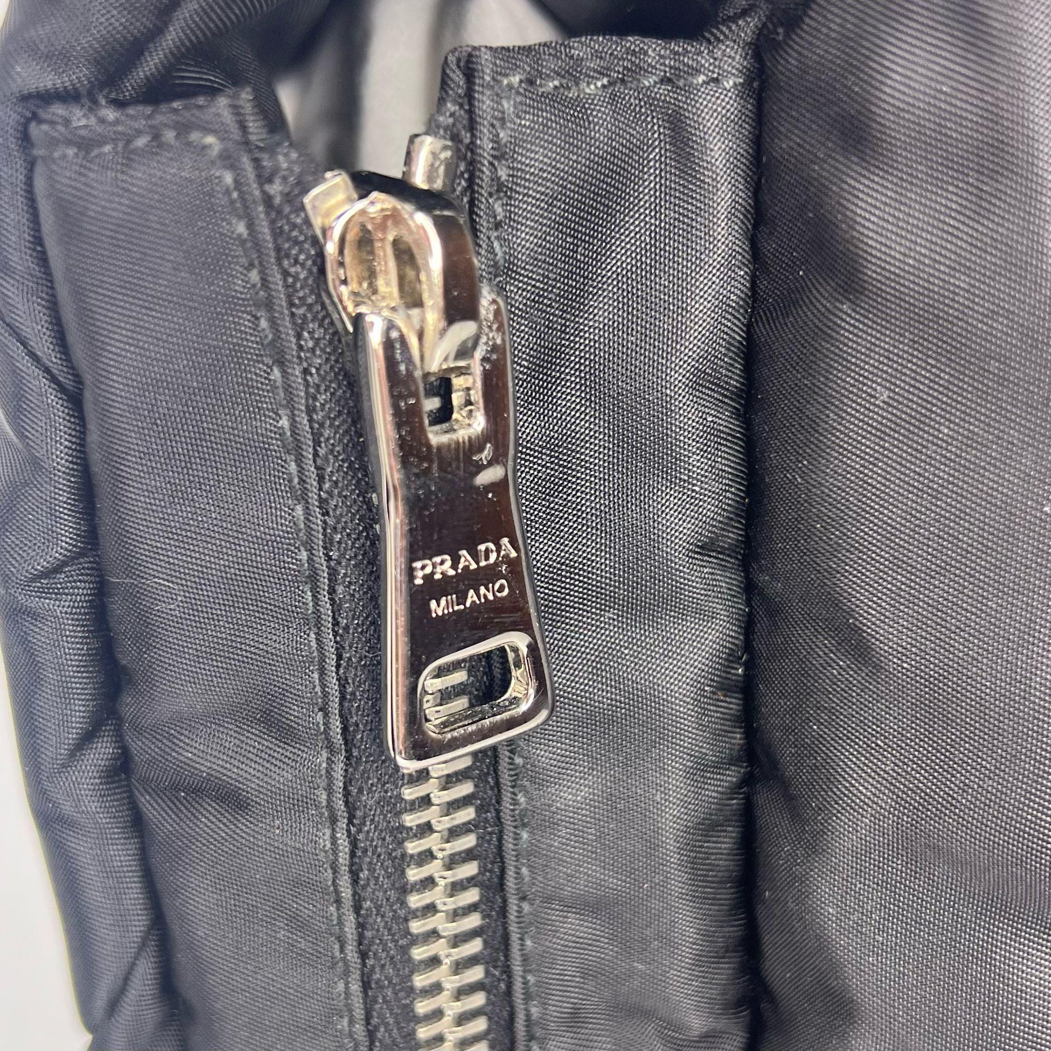 Prada Quilted Re-Nylon Crossbody Bag with Detachable Pouch Black - Image 12
