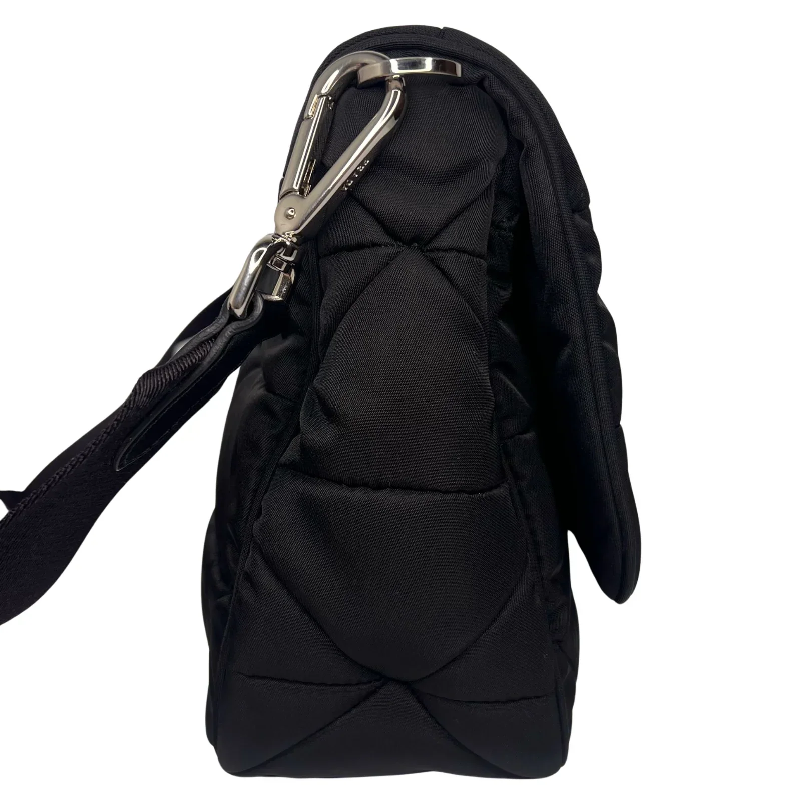 Prada Quilted Re-Nylon Crossbody Bag with Detachable Pouch Black - Image 3