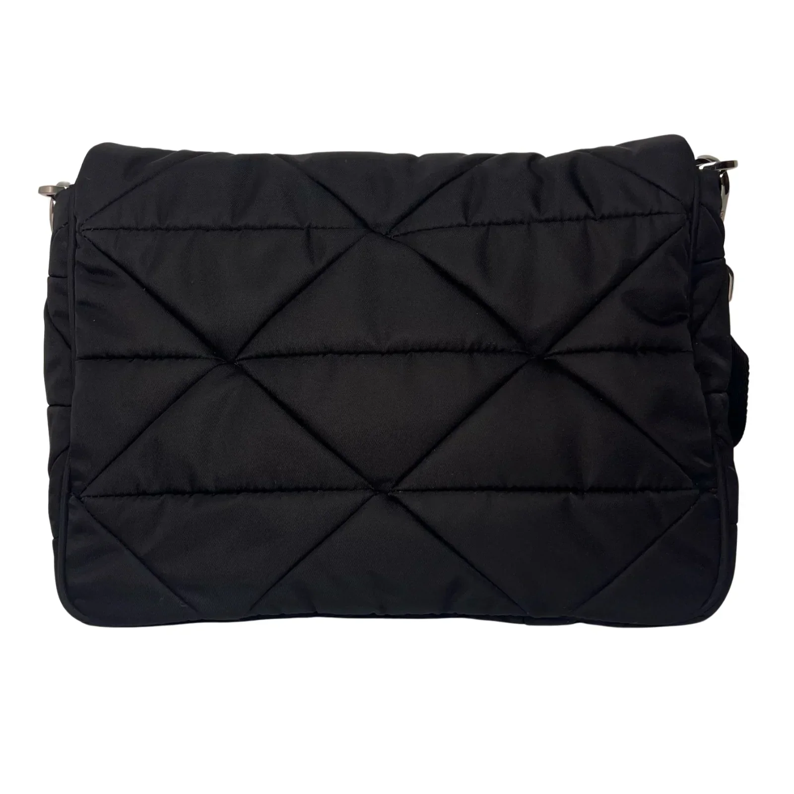 Prada Quilted Re-Nylon Crossbody Bag with Detachable Pouch Black - Image 4