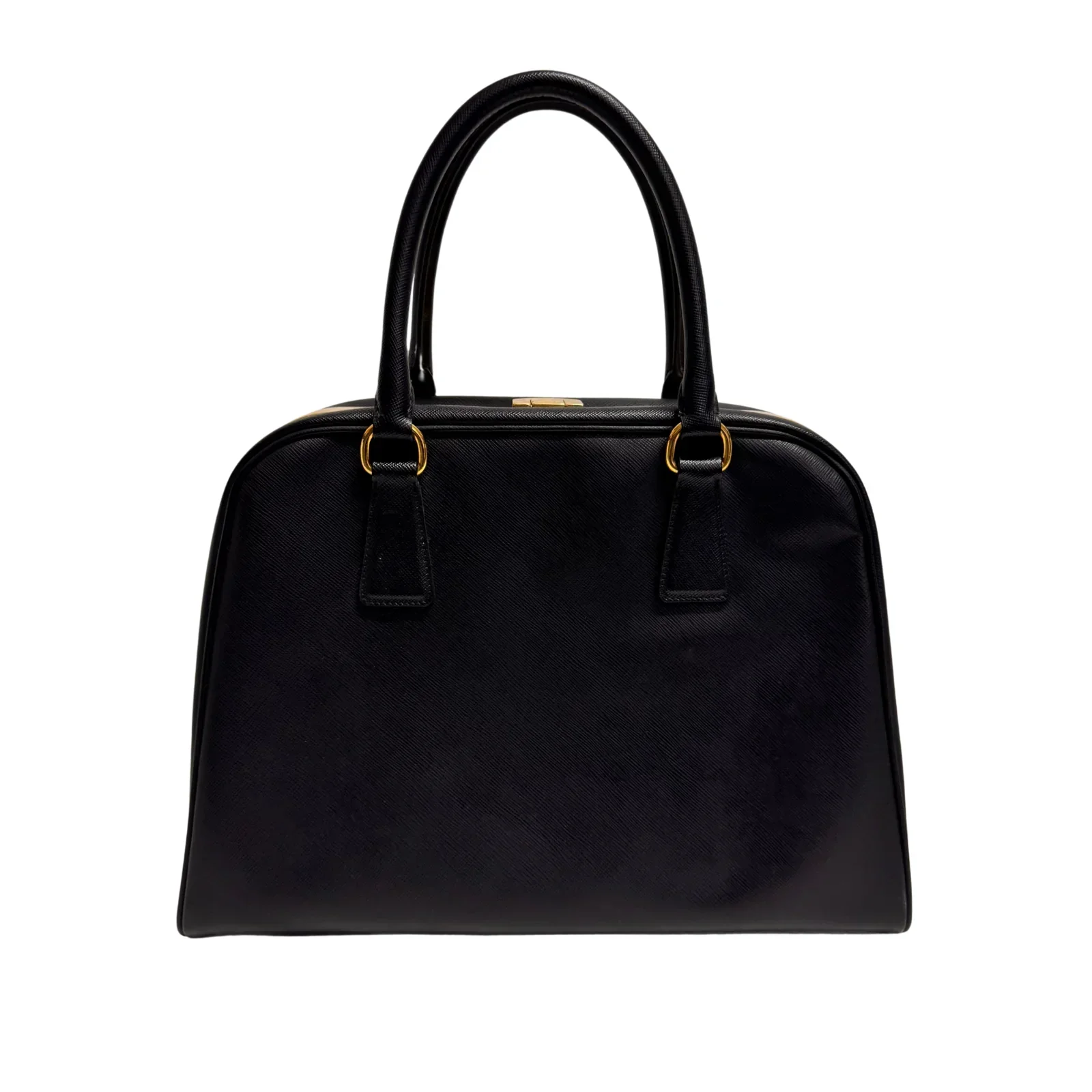 Pradaa Saffiano Lux Pyramid Bag Black - Image 3