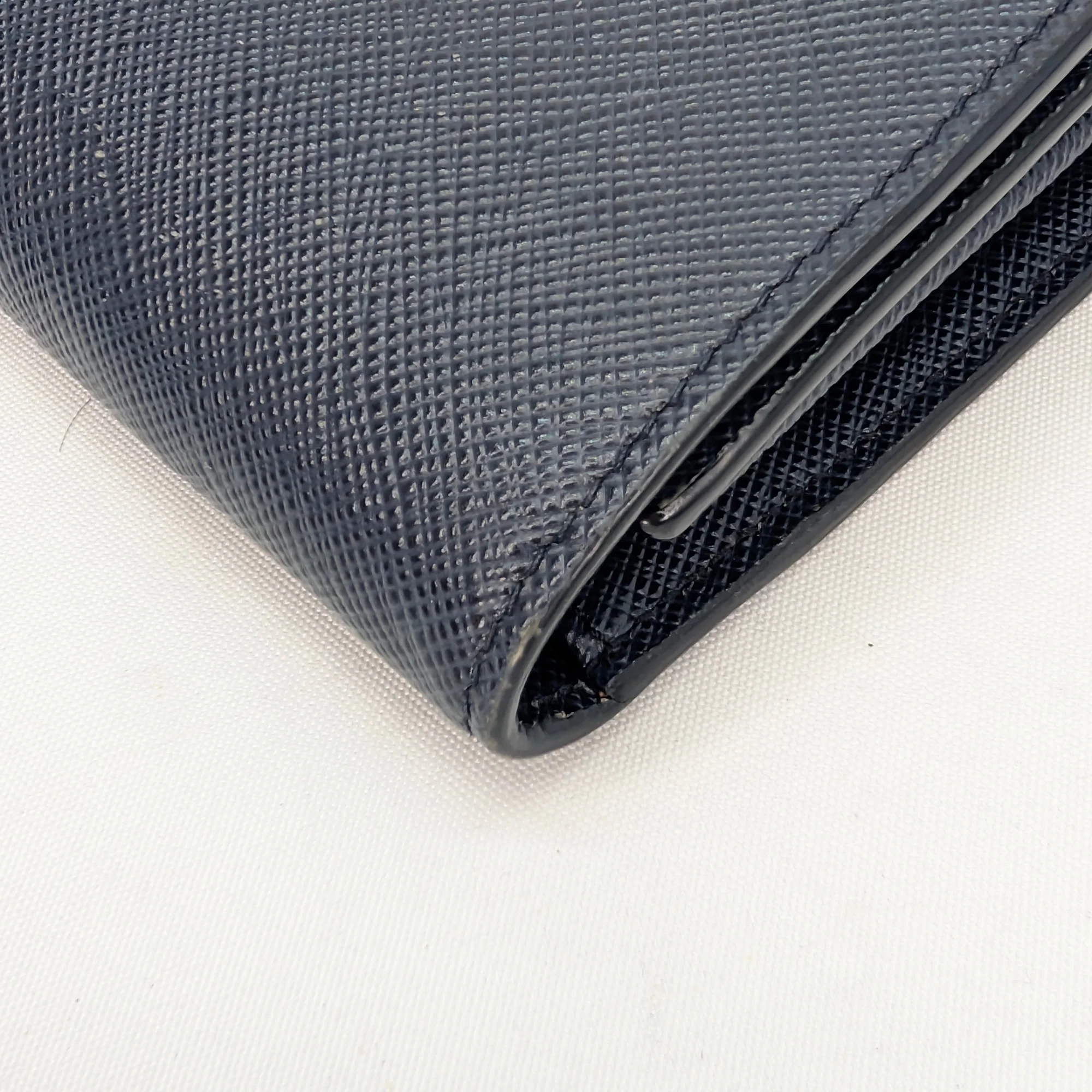 Black Prada Saffiano Multi Pocket Wallet Navy Blue - Image 15