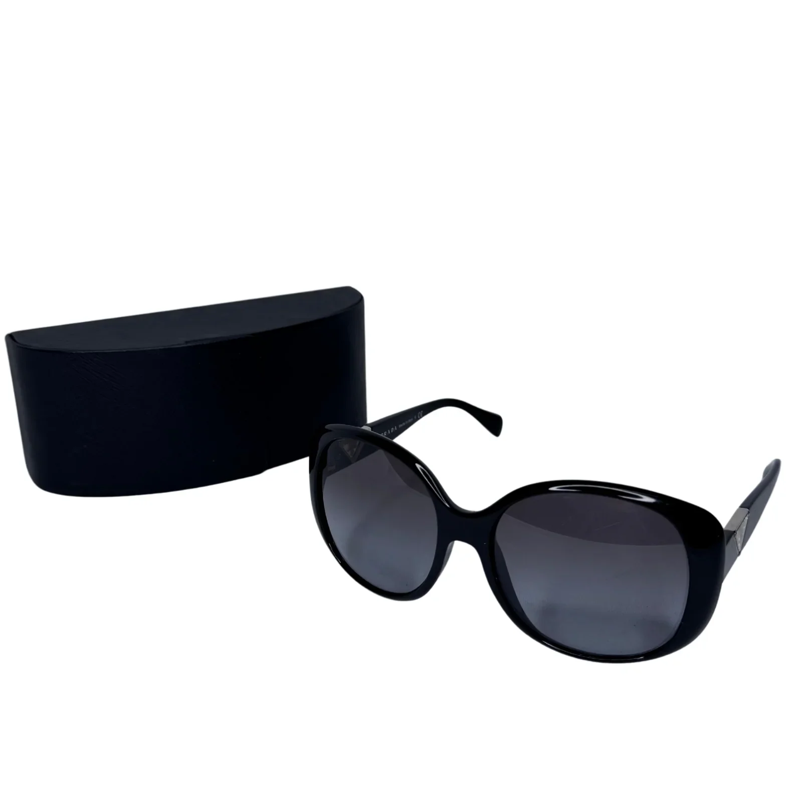 Prada SPR 150 Black Acetate Oversized Round Sunglasses - Image 2