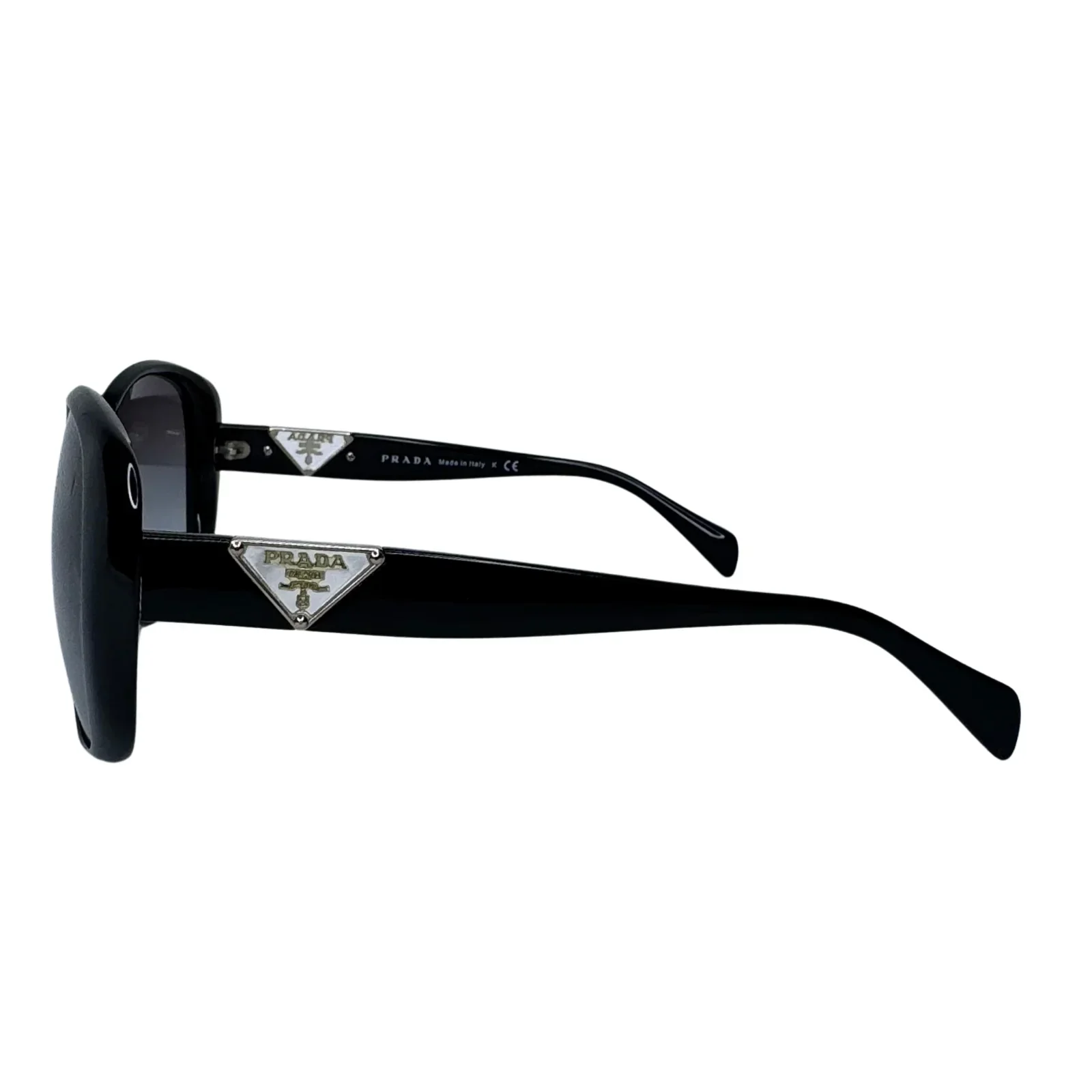Prada SPR 150 Black Acetate Oversized Round Sunglasses - Image 4