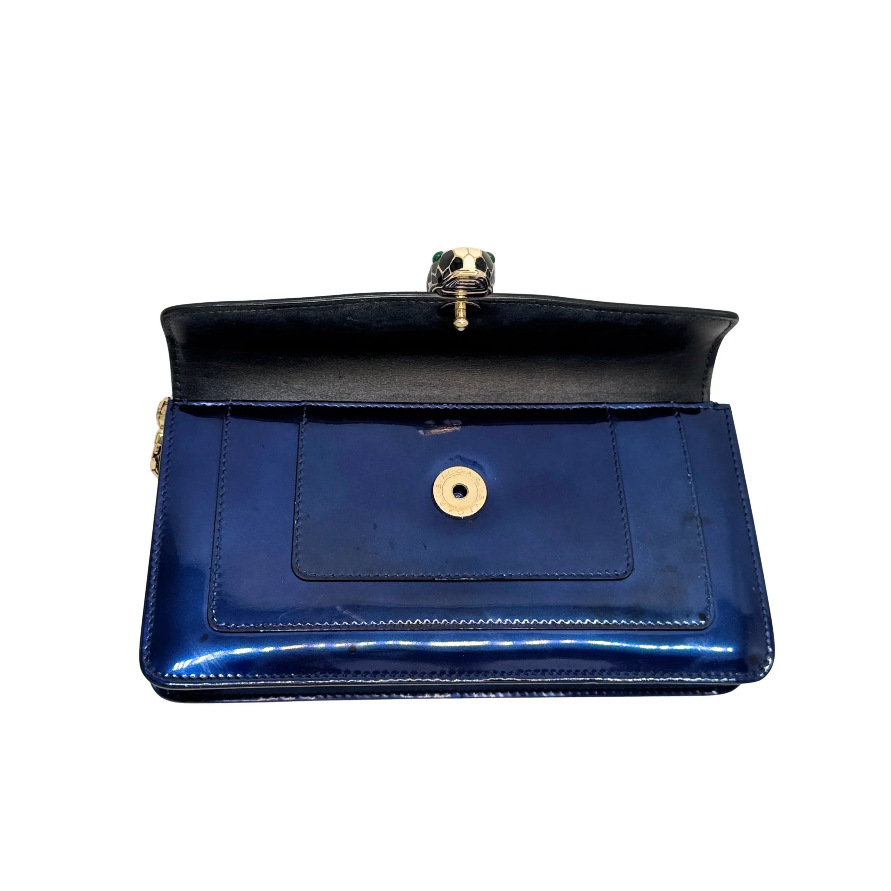 Bvlgari Serpenti Forever Chain Crossbody Bag Navy Blue - Image 5