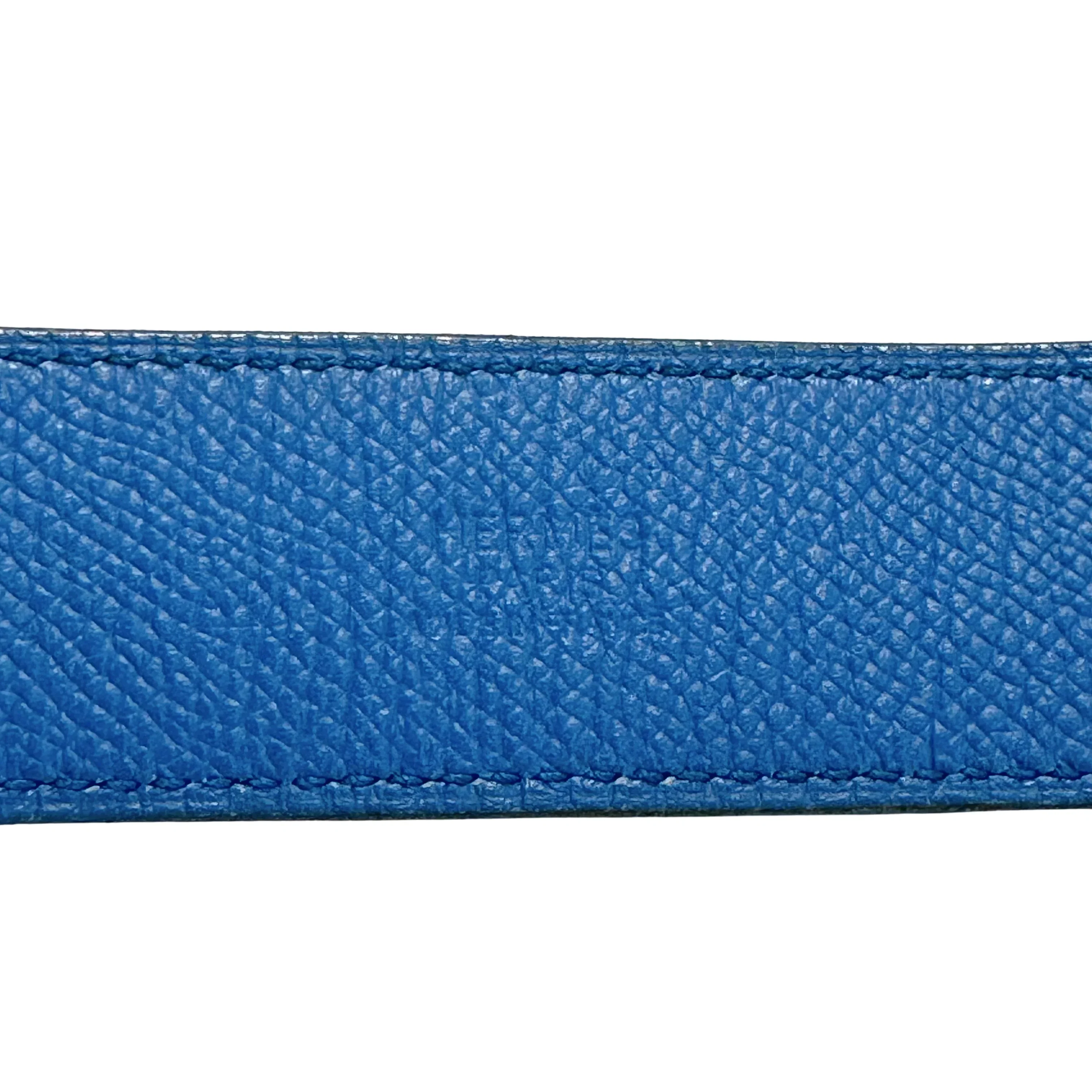 Hermés Paris Romance Scarf Belt Leather Blue - Image 5