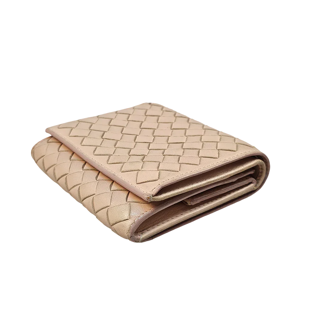 Bottega Veneta Intrecciato Beige Leather Wallet - Image 9