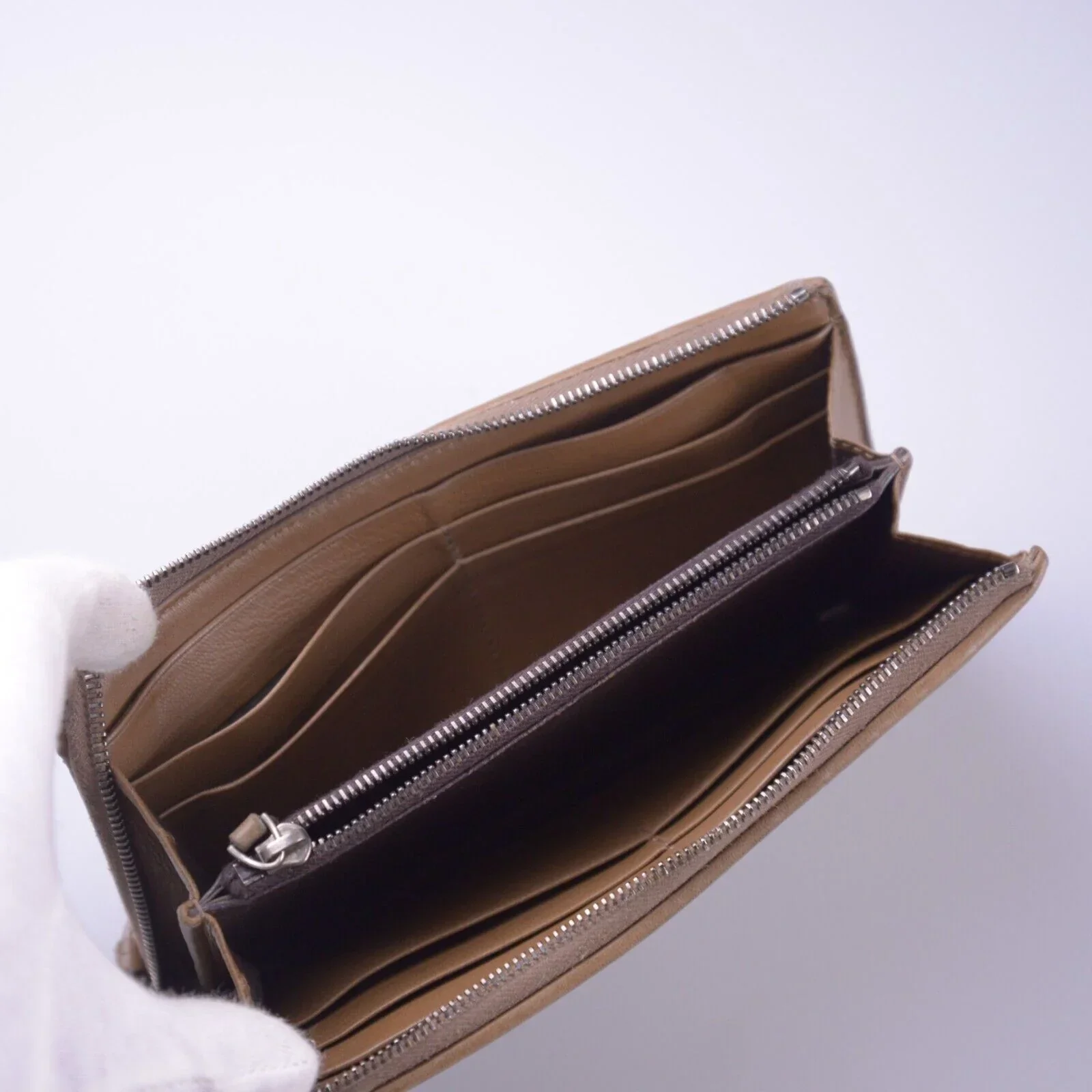 Bottega Veneta Intrecciato L-Shaped Long Wallet, Brown - Image 12