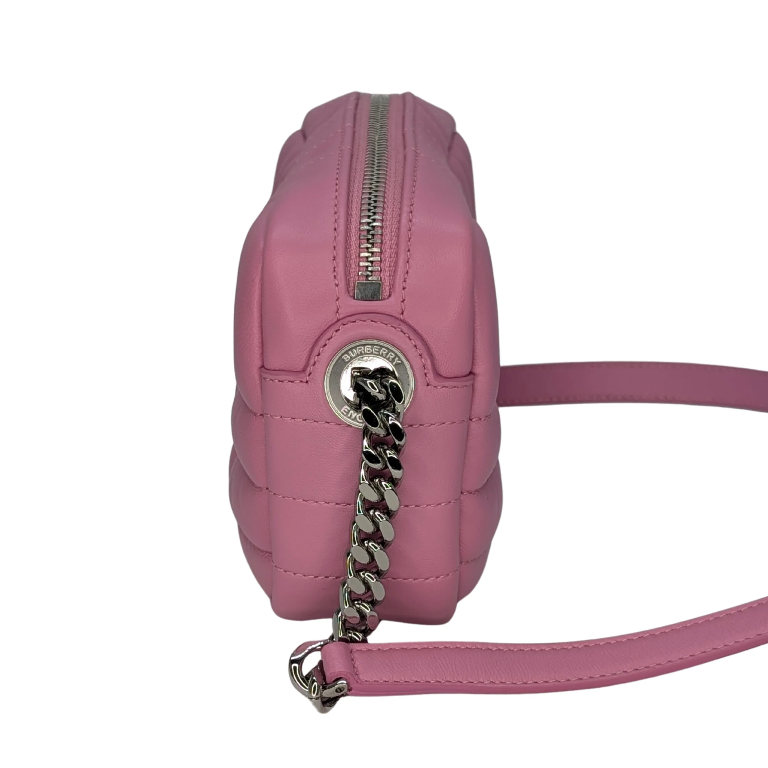 Burberry TB Mini Quilted Lambskin Lola Camera Bag Pink - Image 4
