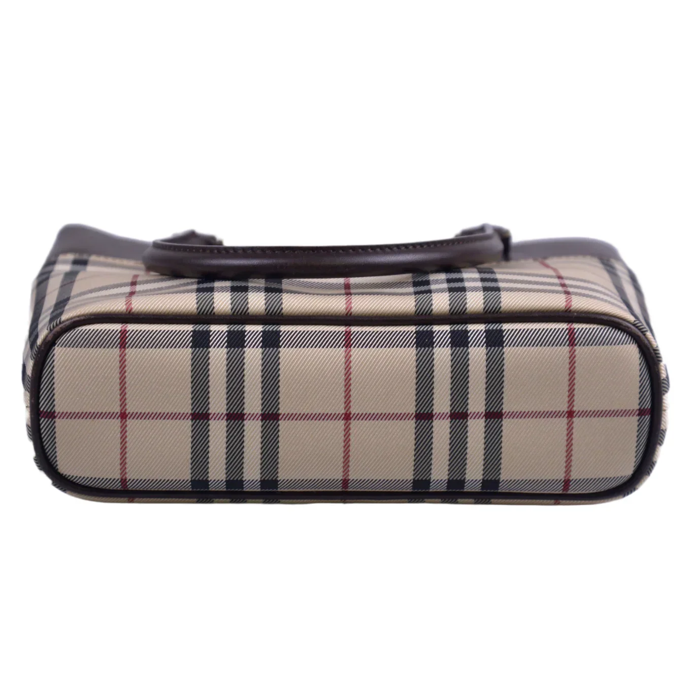 Burberry Plaid Canvas x Leather Mini Handbag - Image 5
