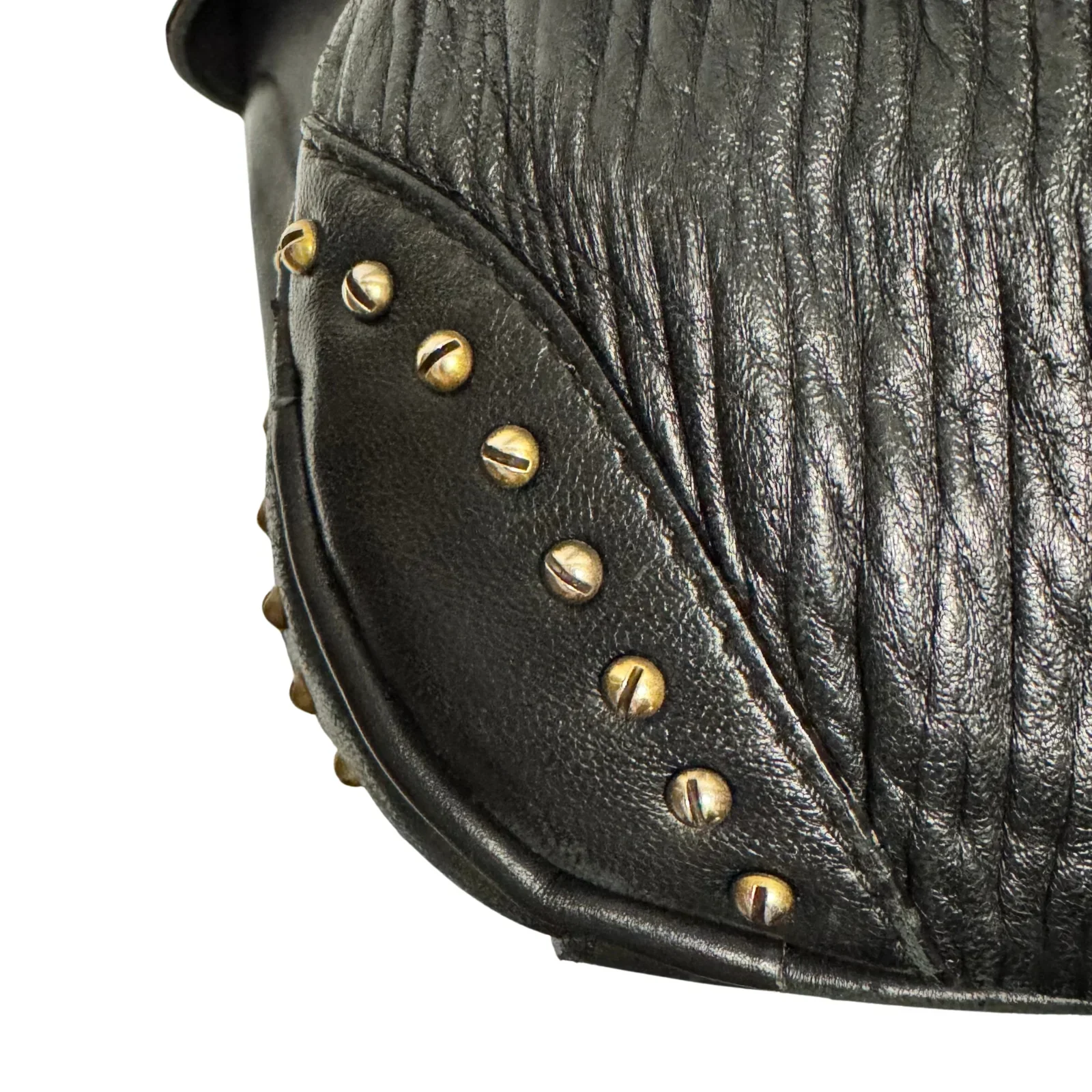 Burberry Black Studded Plissé Lambskin Leather Tote Bag - Image 18