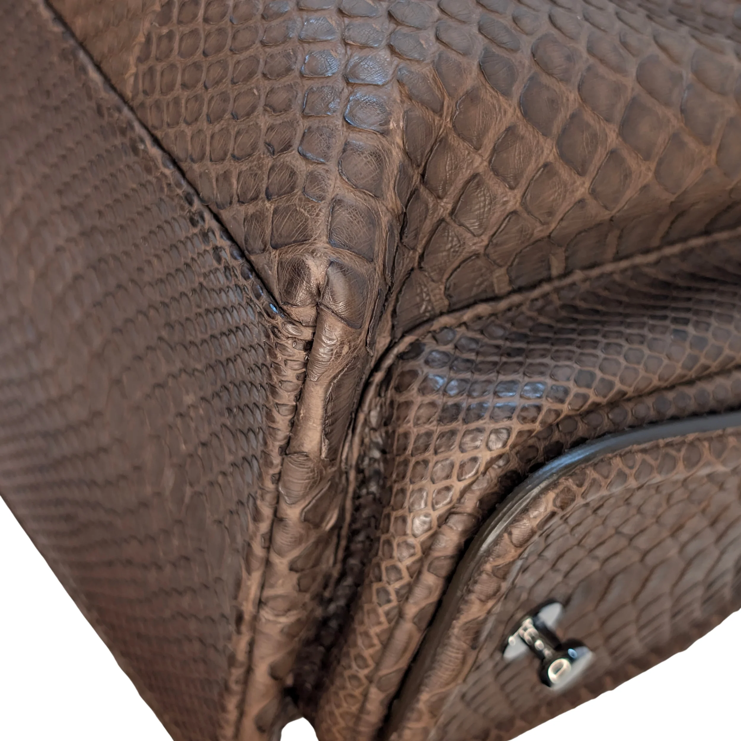 Bvlgari Limited Edition Brown Python Leather Chain Shoulder Bag - Image 9