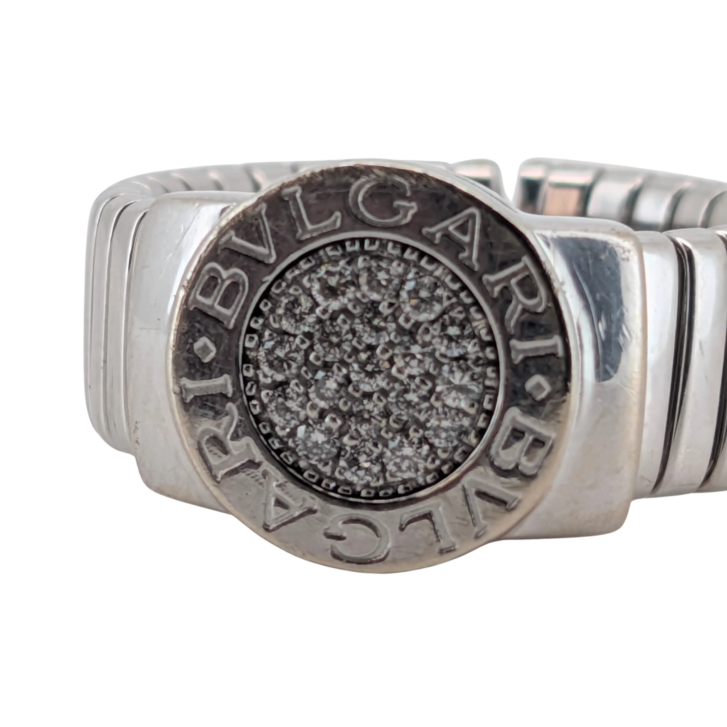 Bvlgari Tubogas Diamond Ring In 18K White Gold - Image 3