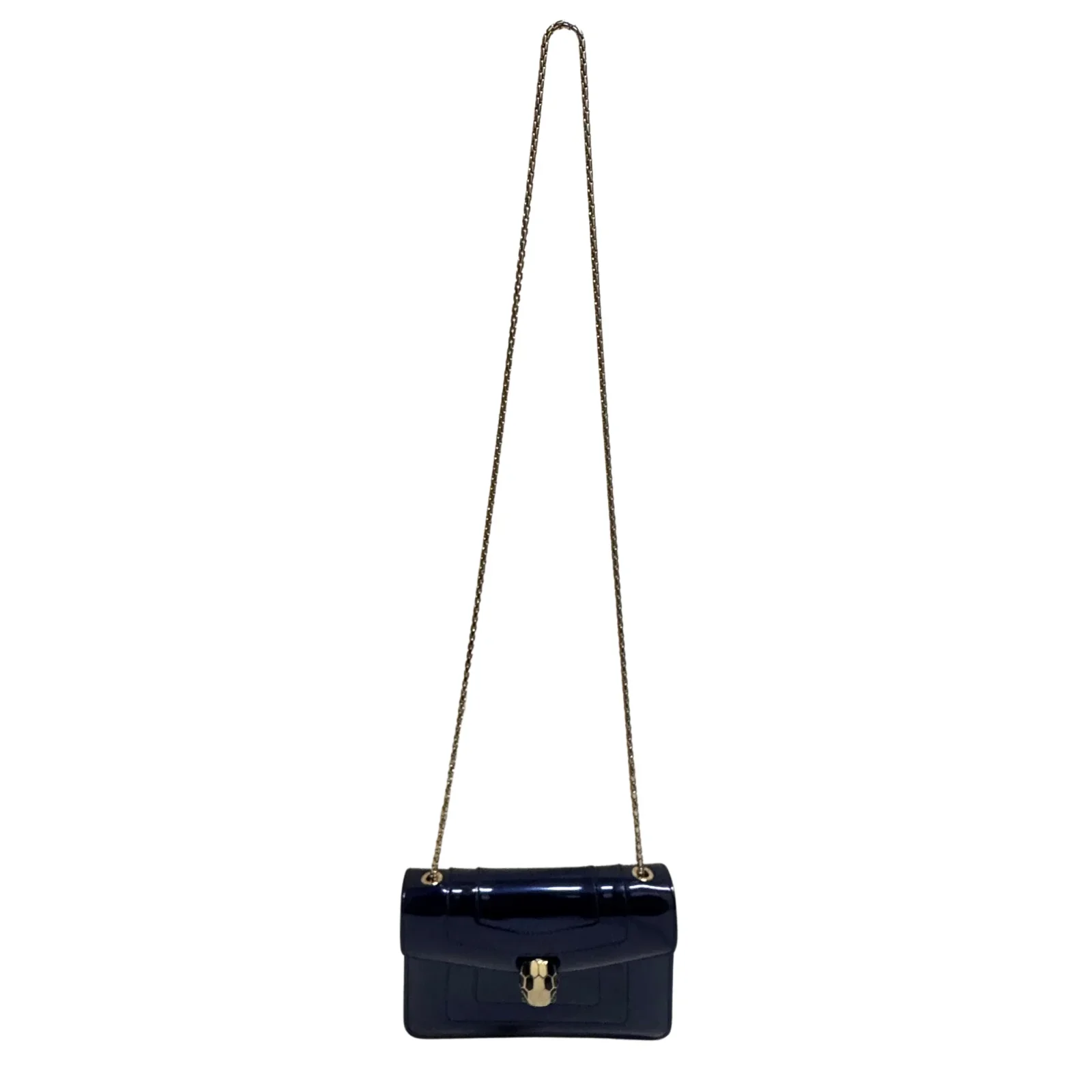 Bvlgari Serpenti patent leather handbag Blue - Image 4
