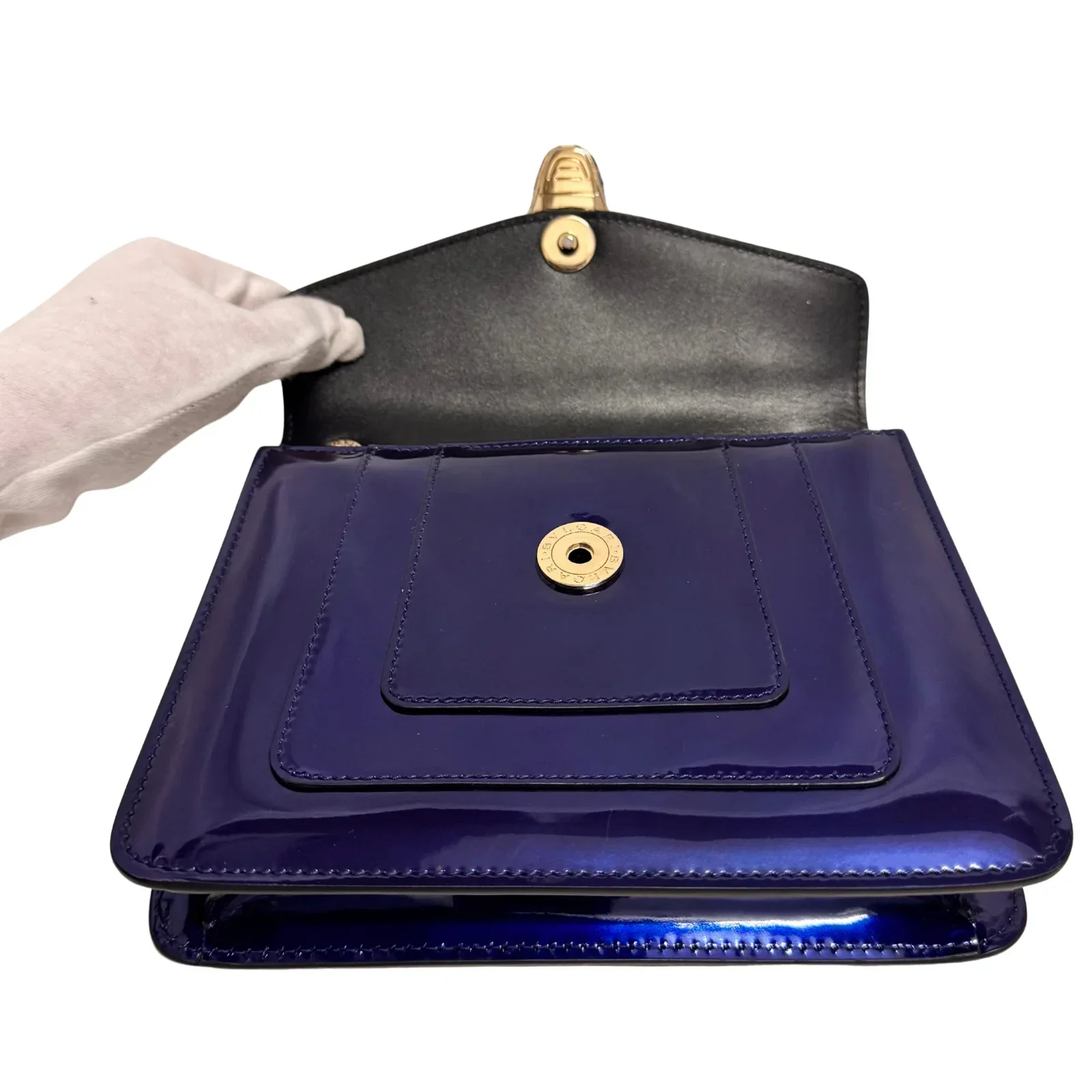 Bvlgari Serpenti patent leather handbag Blue - Image 9