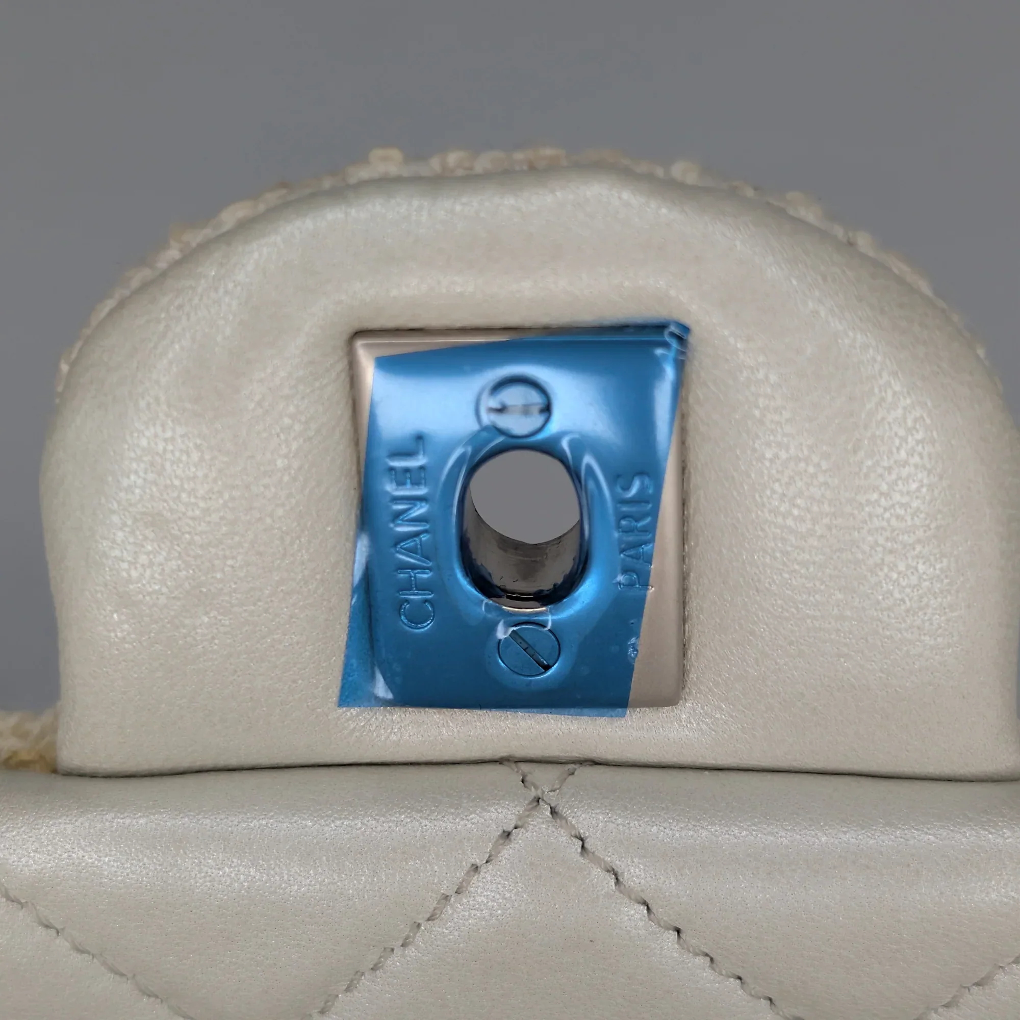 Chanel Classic Flap Pearl Embellished Shoulder Bag White - Image 14
