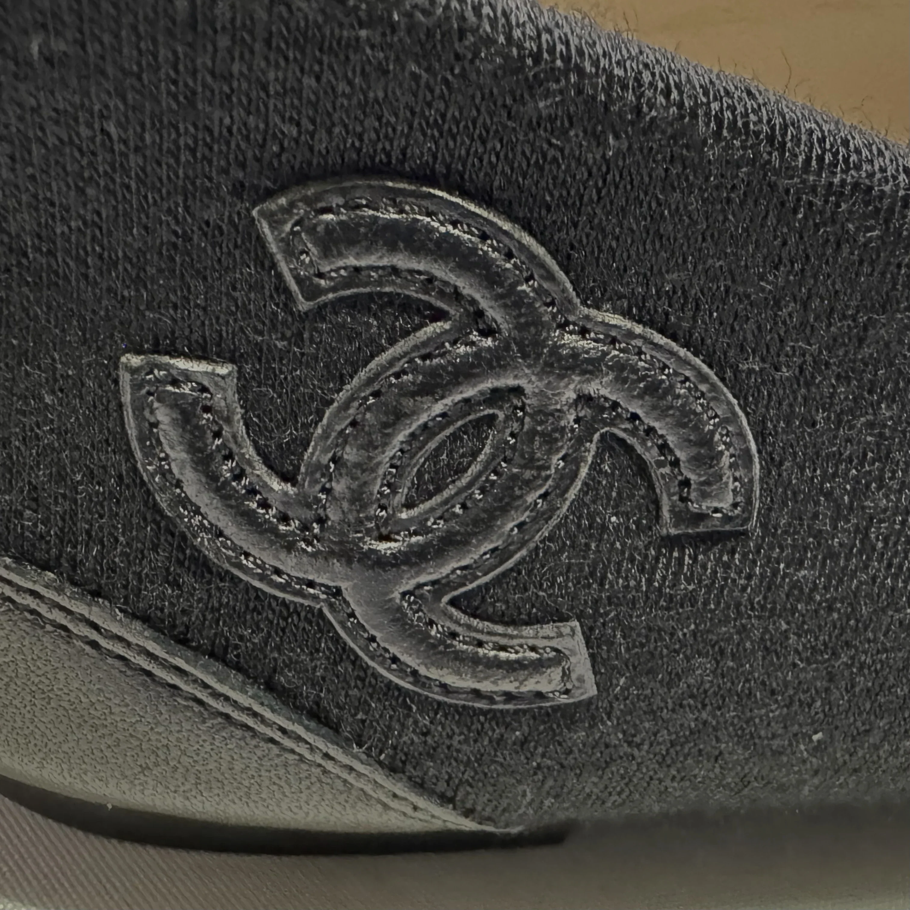 Chanel Ballet Flats Canvas Black 37.5 - Image 8