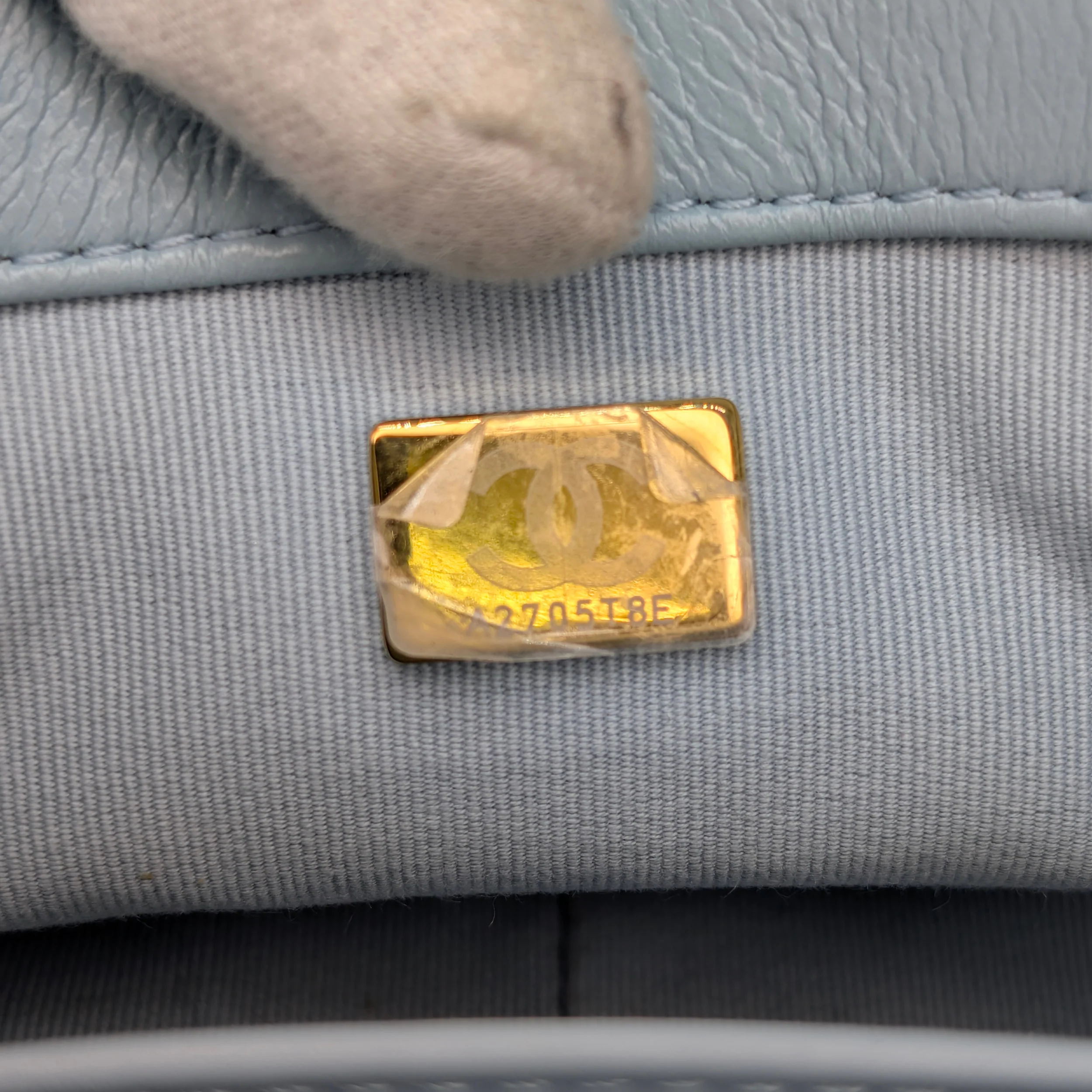 Chanel Quilted Lambskin Leather Mini Flap Bag Powder Blue - Image 15
