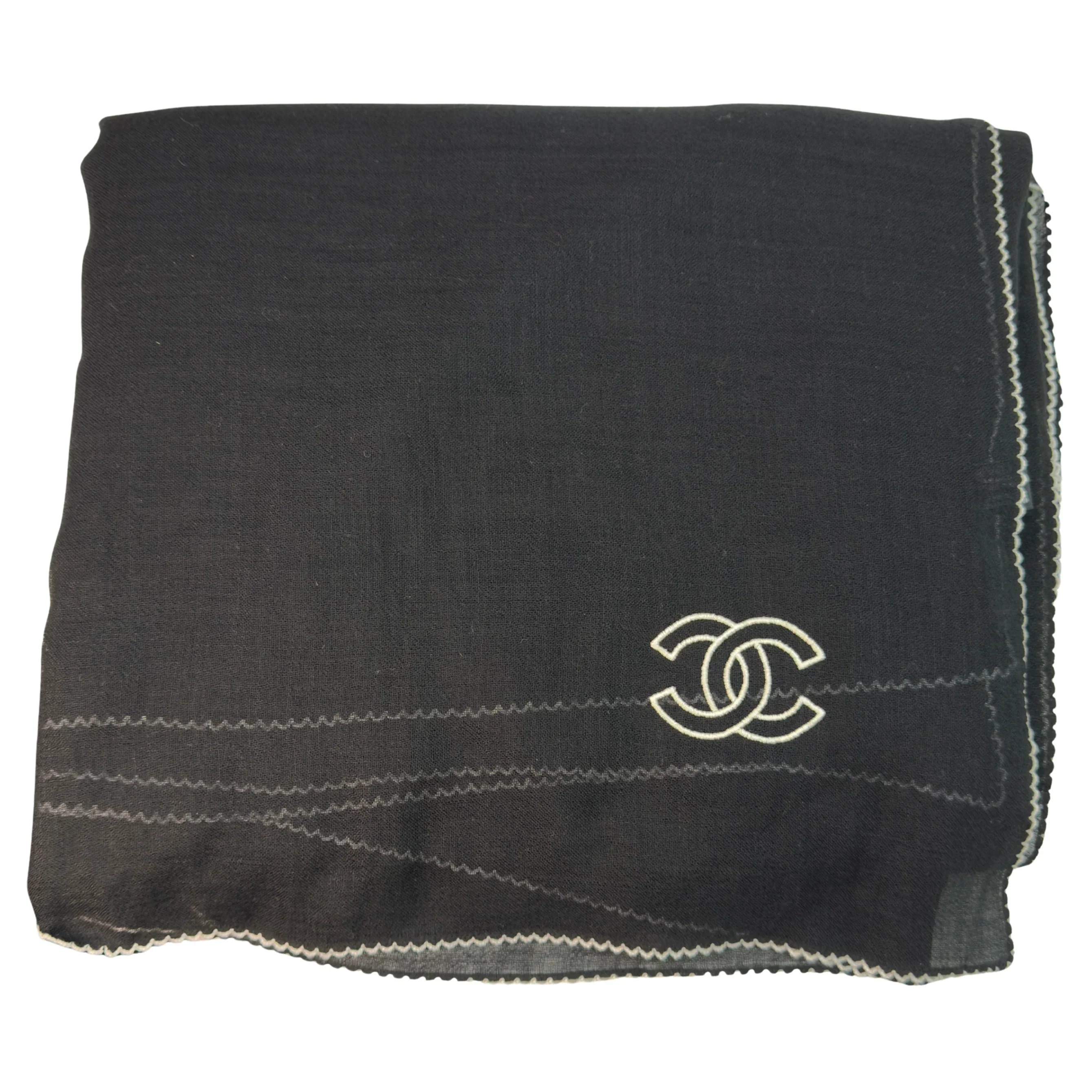 Chanel Cashmere Scarf Black