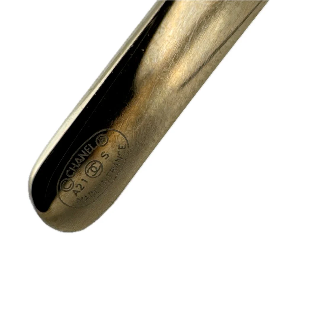 Chanel CC Logo Headband Tiara Gold Metal - Image 6