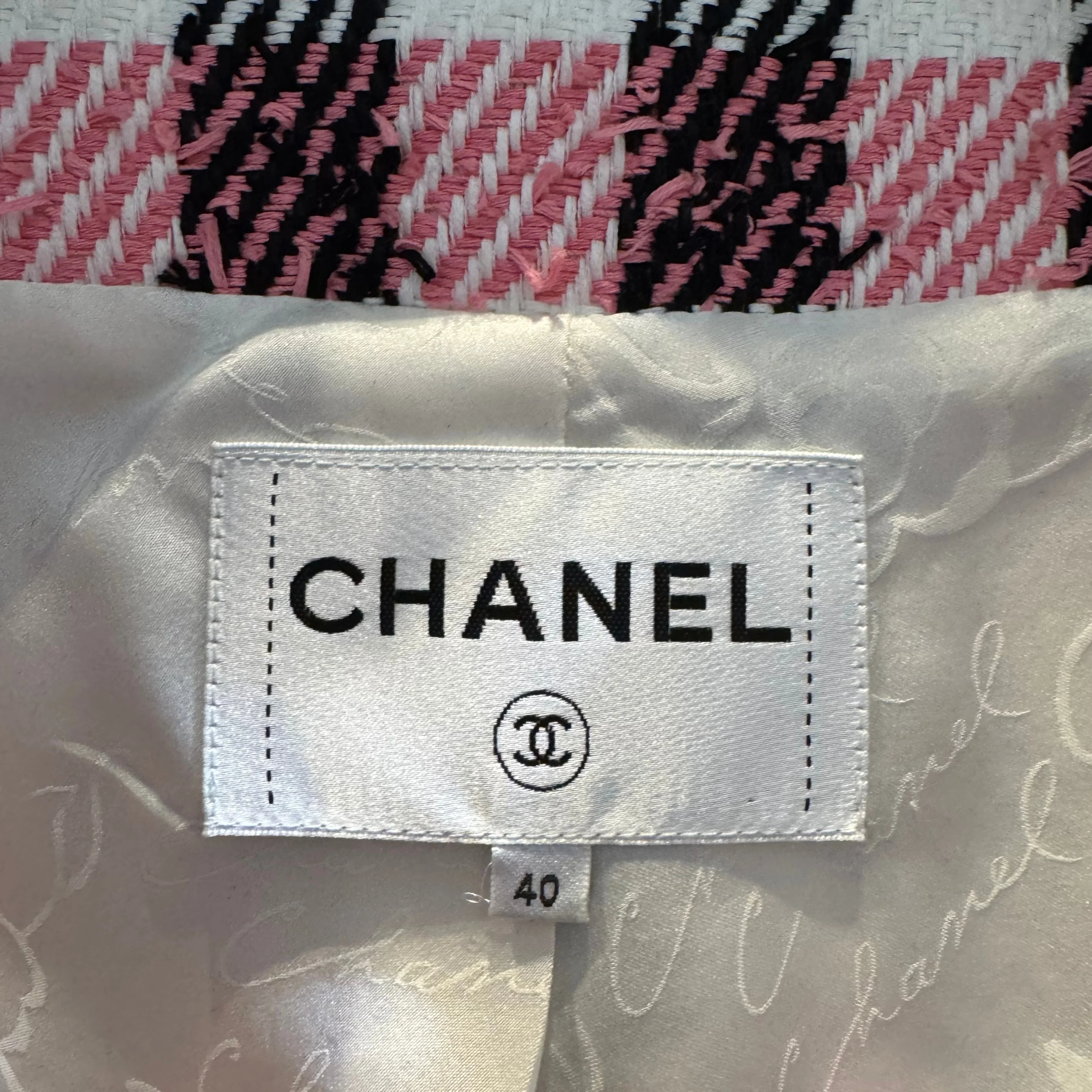 Chanel Multicolor Checked Tweed Cropped Belted Jacket size 40 - Image 6
