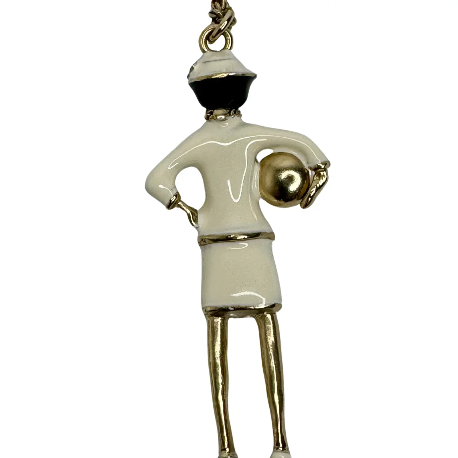 Chanel Mademoiselle Figurine Enamel Pearl Coco CC Pendant Necklace - Image 4