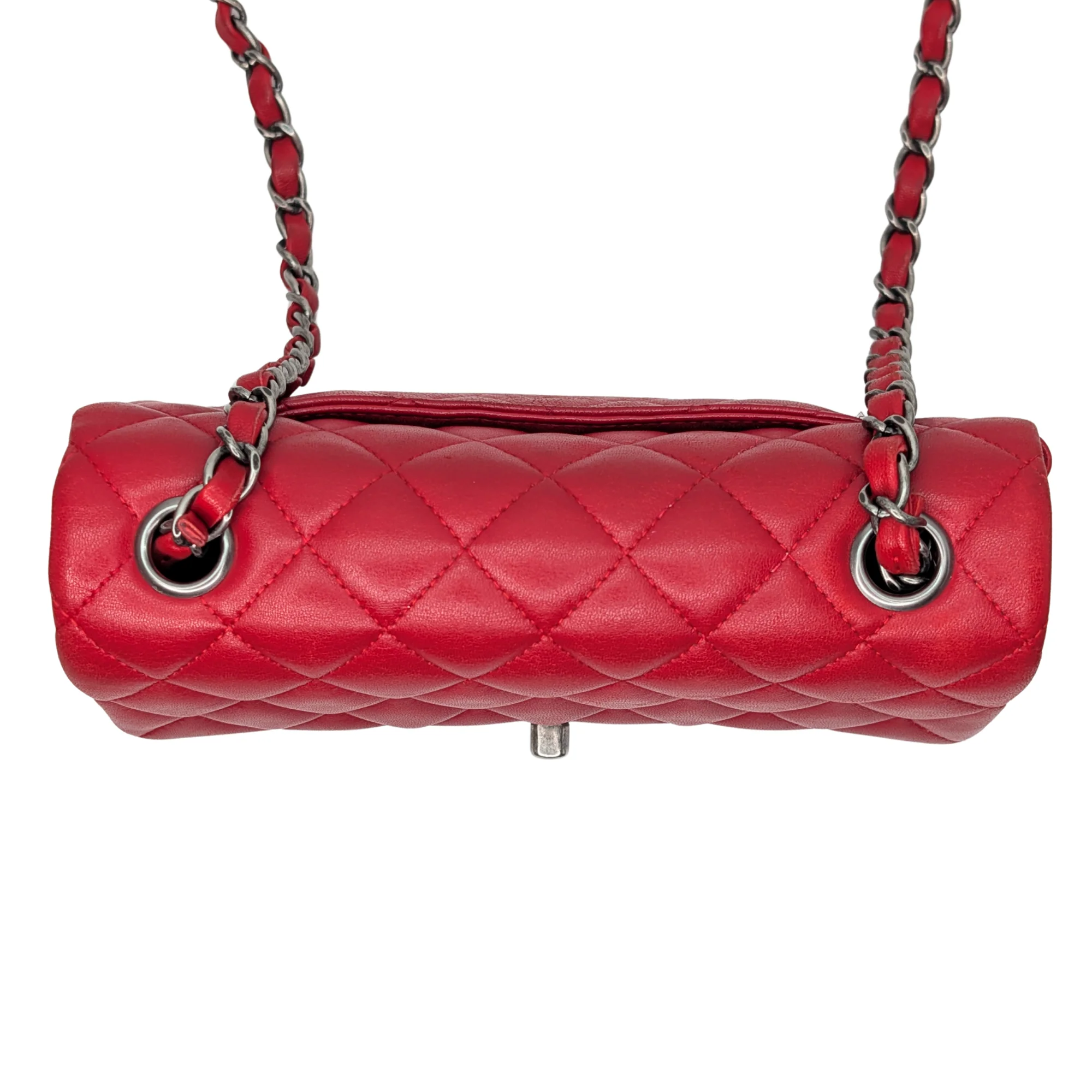 Chanel Mini Rectangular Classic Flap Bag Red - Image 4