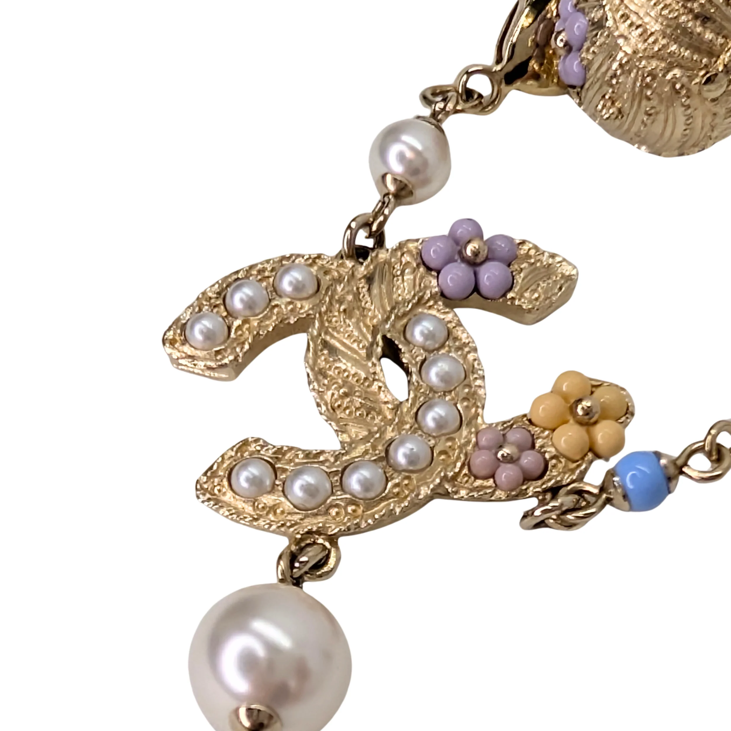 Chanel CC Charm Pearl & Multicolour Bead Sautoir Necklace - Image 5