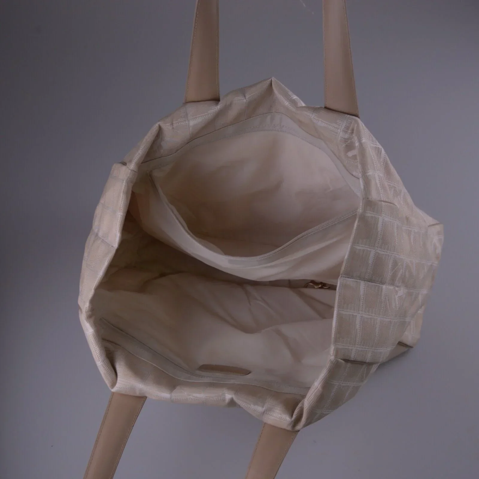 Chanel Travel Line Tote Bag Beige - Image 12