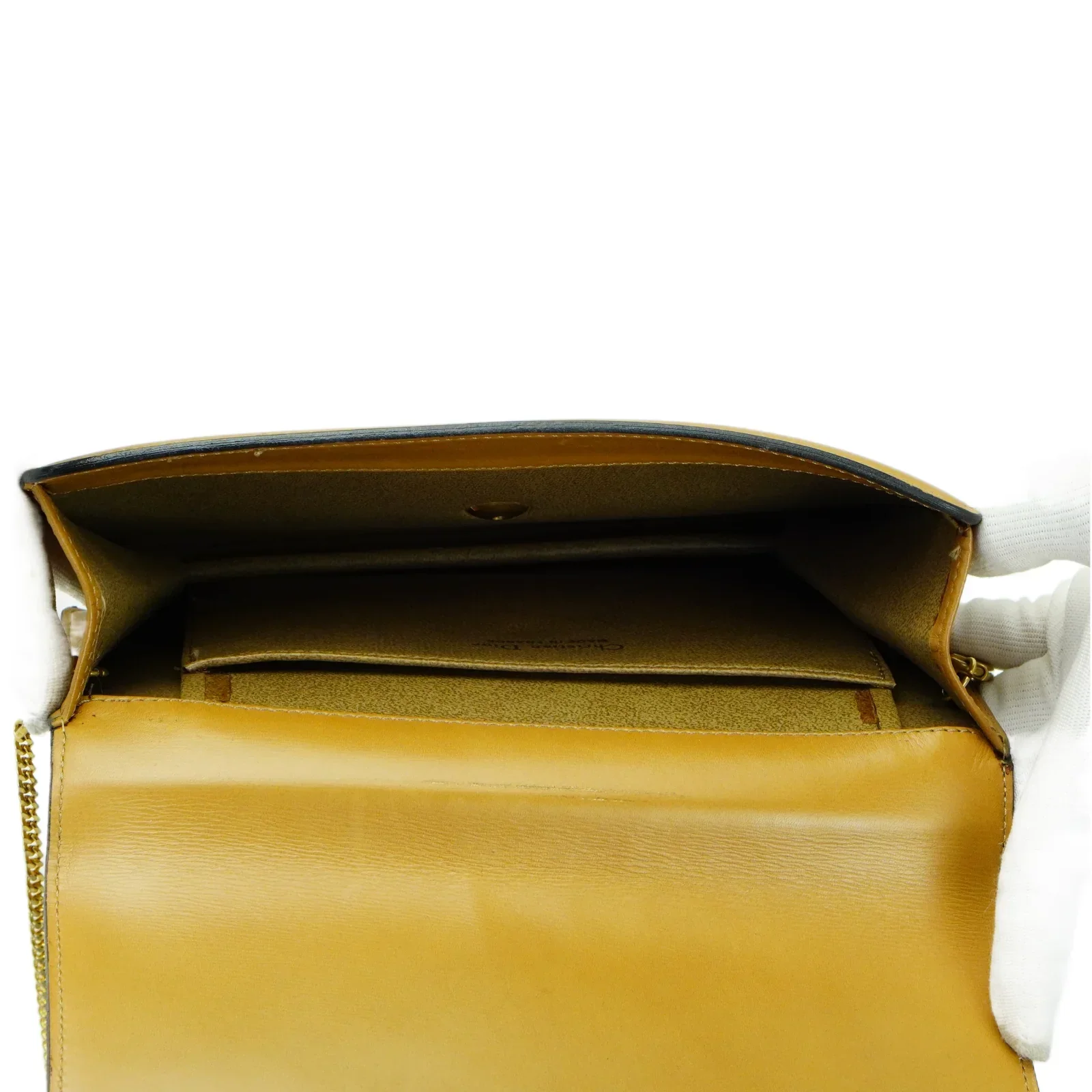 Christian Dior Leather Chain Box Bag Beige - Image 13