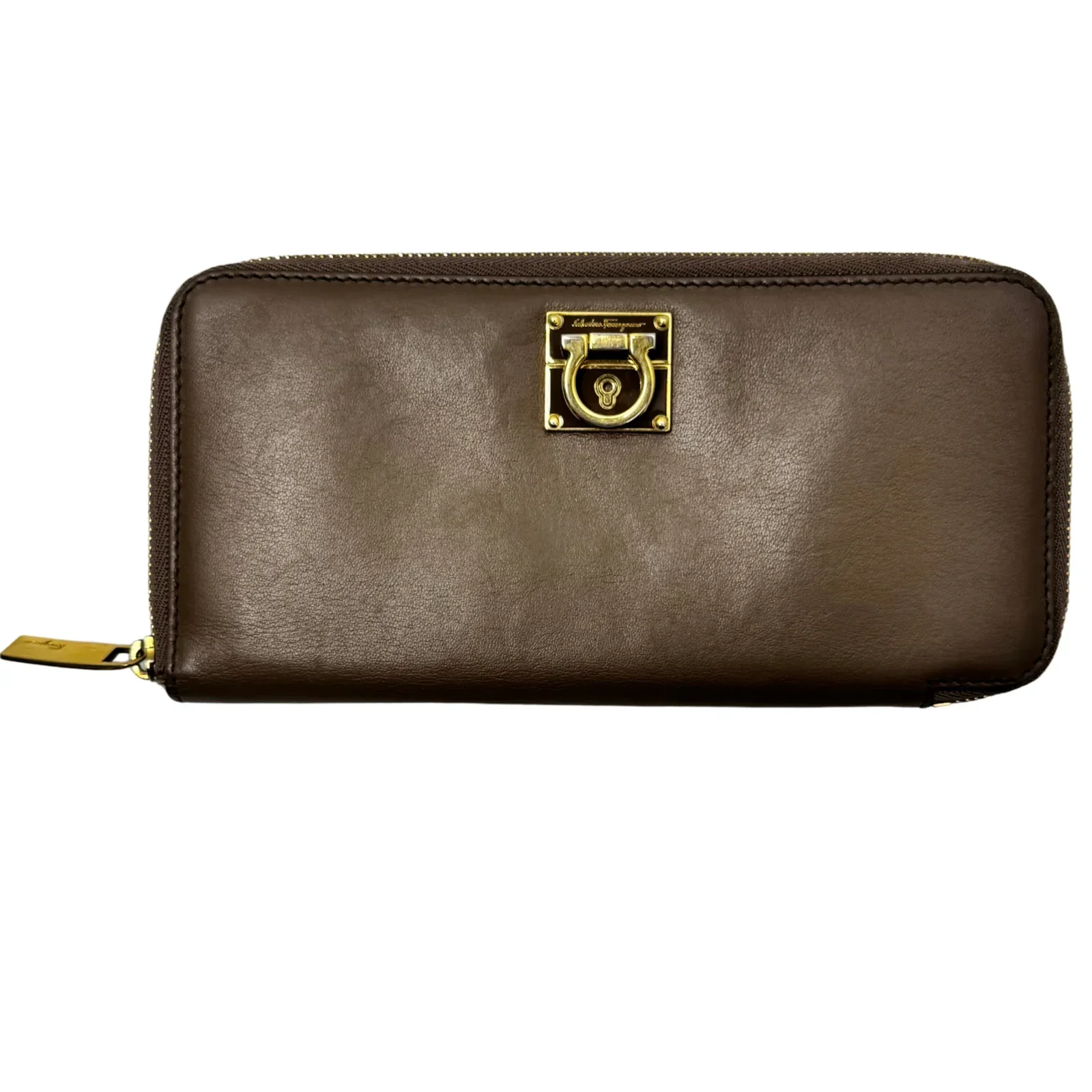 Salvatore Ferragamo Dark Brown Leather Long Wallet - Image 3