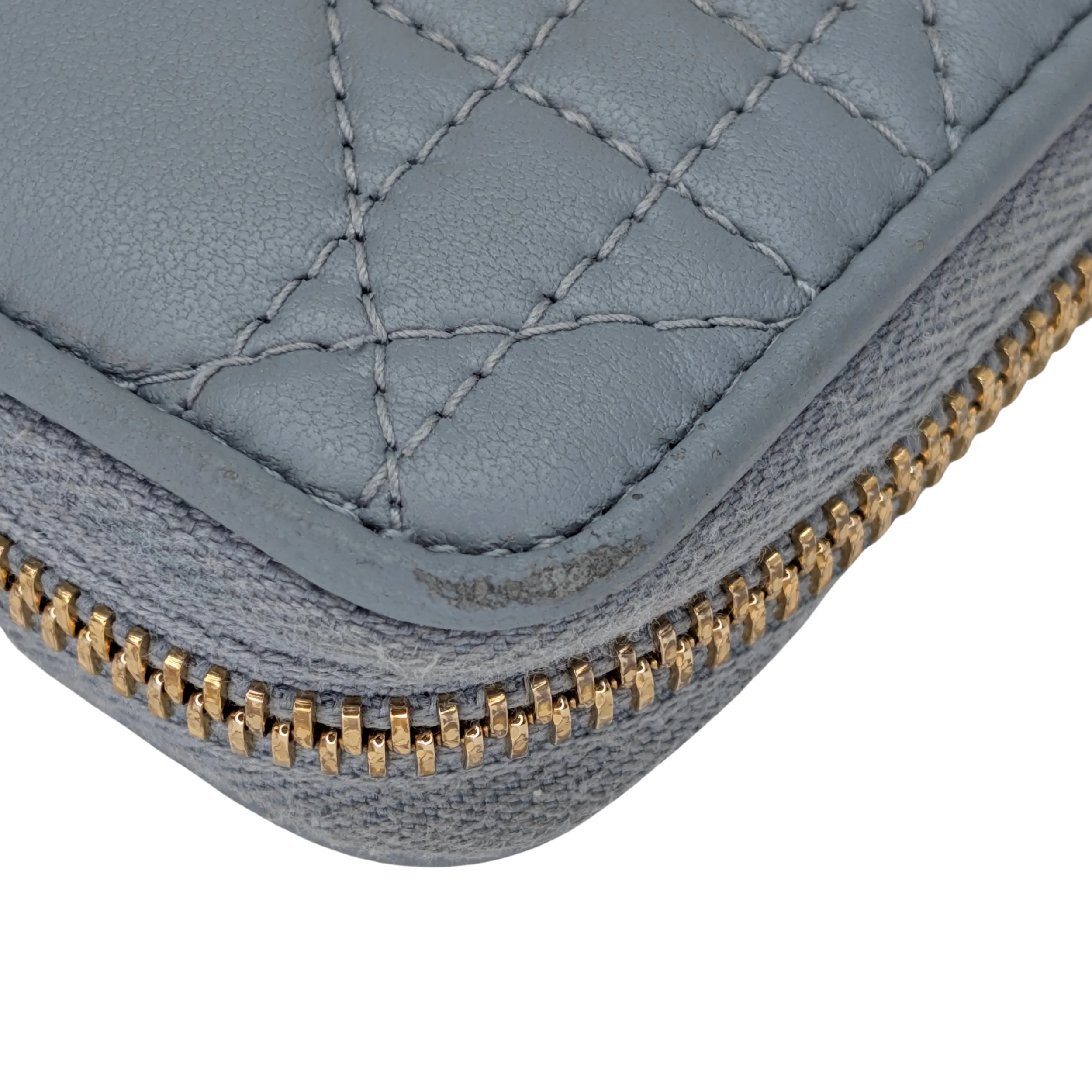 Dior Lady Voyageur Wallet In Cloud Blue Lambskin - Image 7