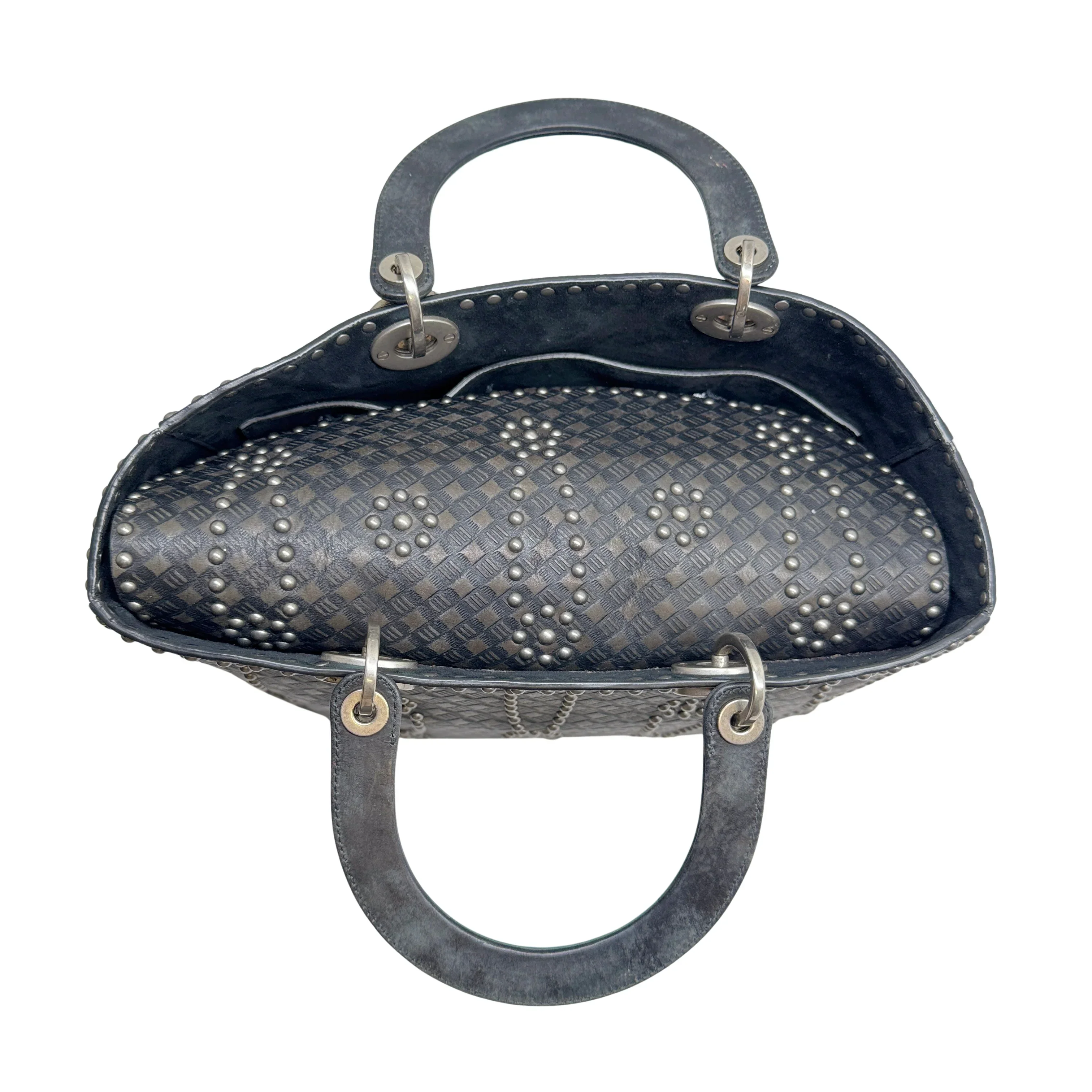 Christian Dior Large Lady Dior Studded Handbag Black - Image 5