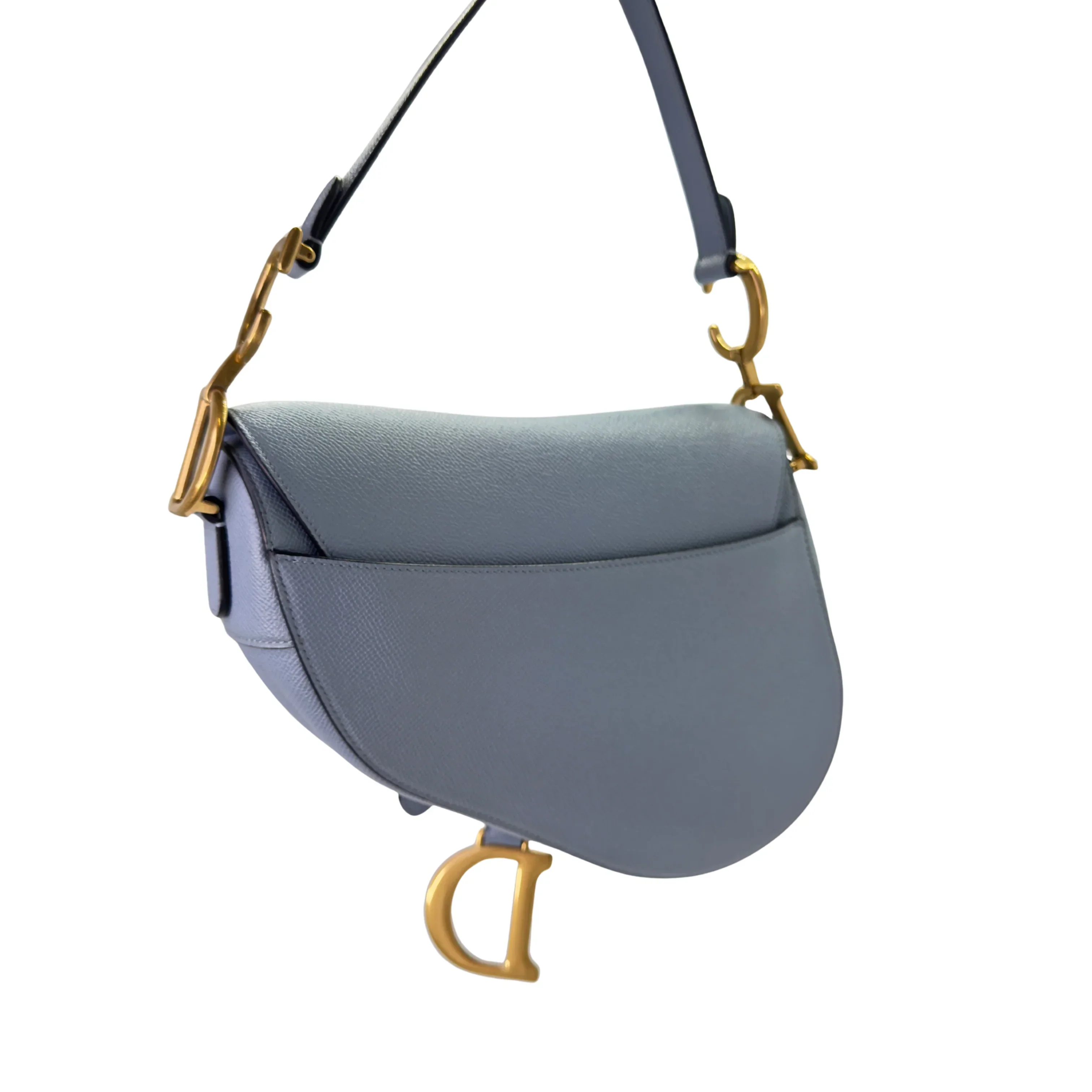 Dior Saddle Grained Calfskin Medium Handbag Blue - Image 3
