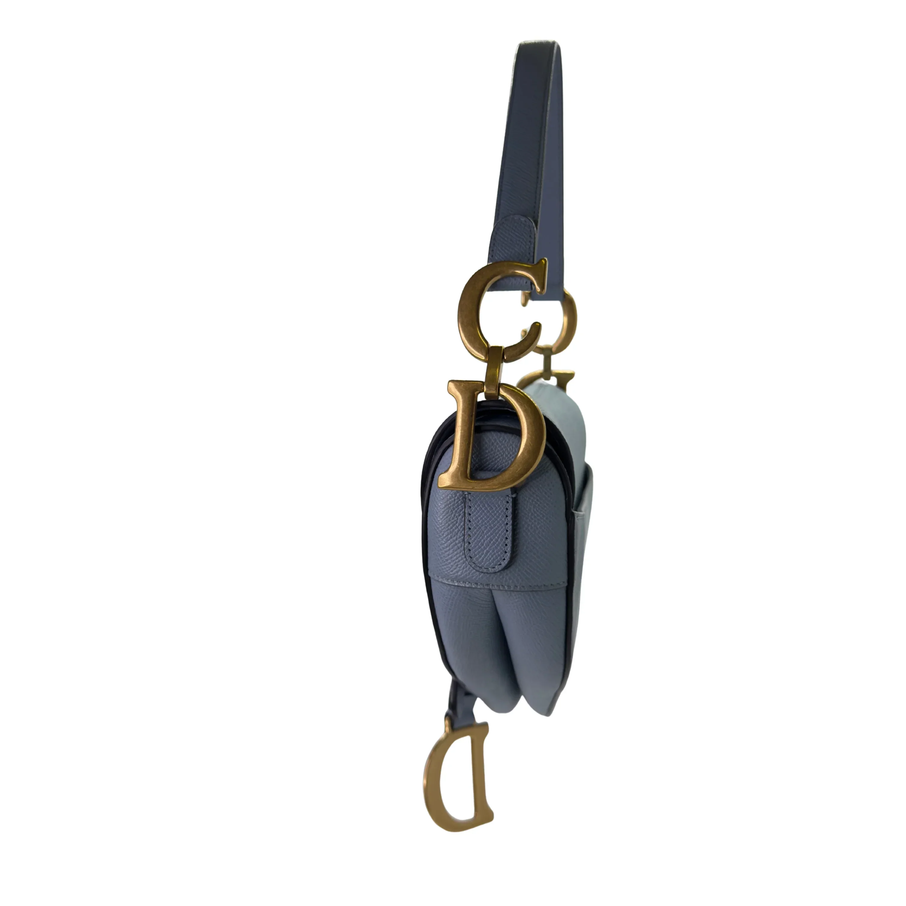 Dior Saddle Grained Calfskin Medium Handbag Blue - Image 4