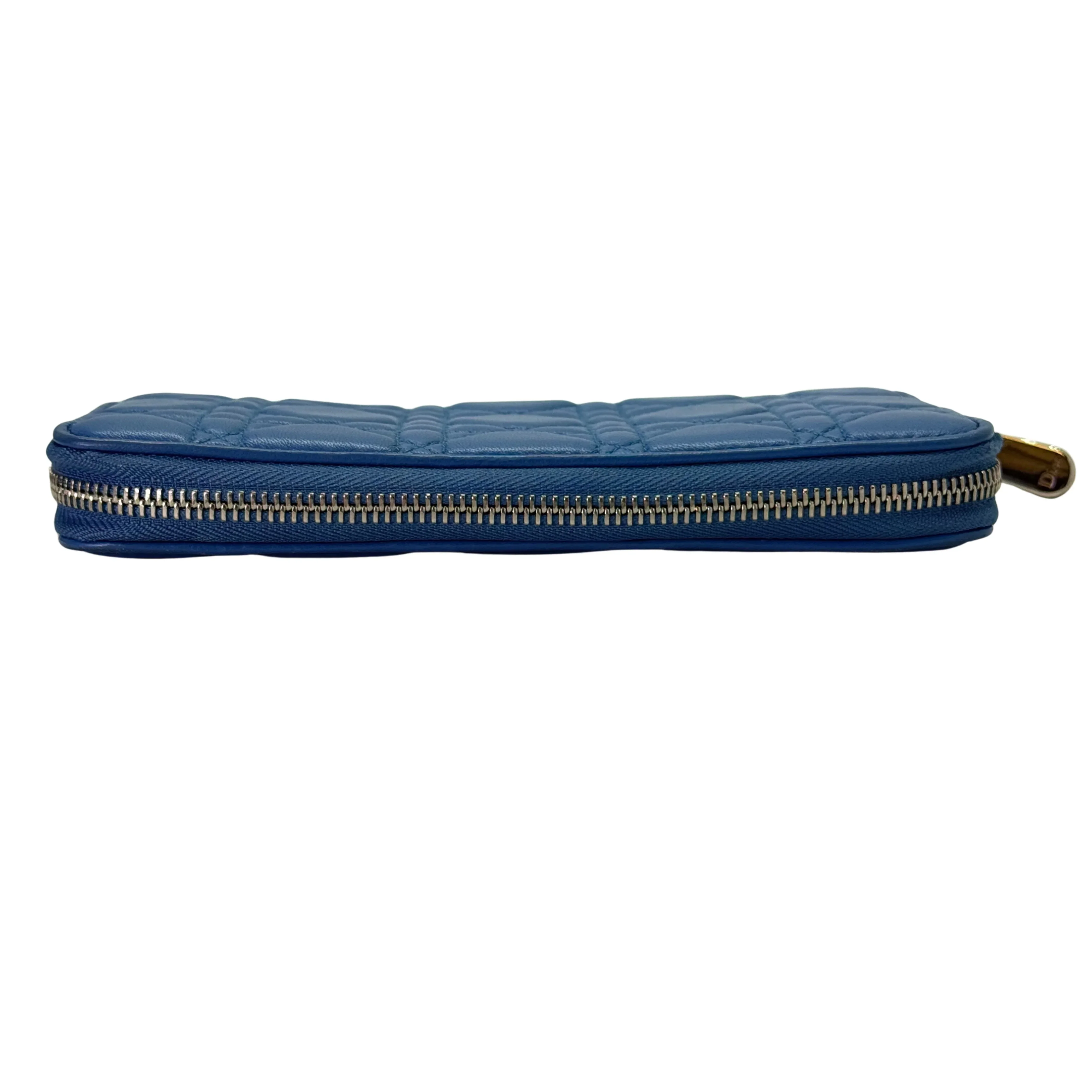Dior Lambskin Cannage Wallet Blue - Image 3
