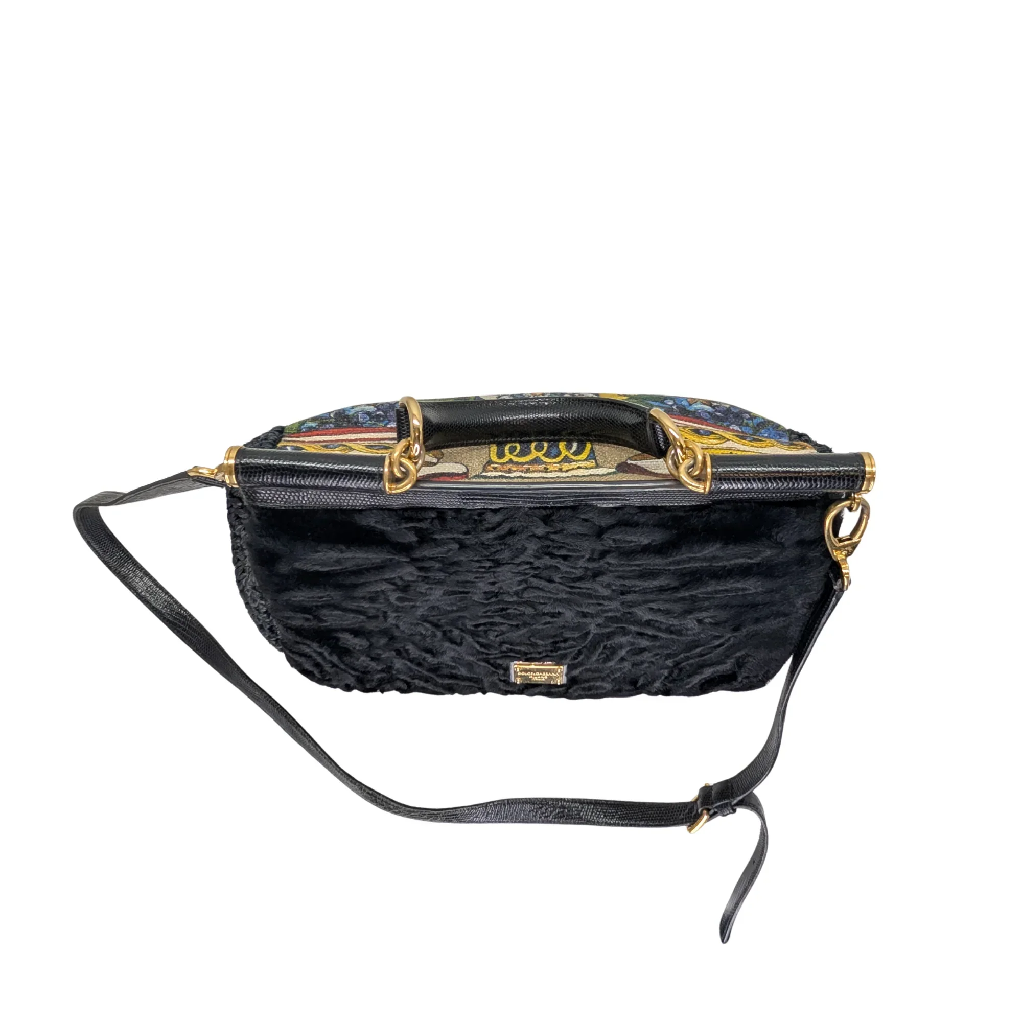 Dolce & Gabbana Sicily Handbag Floral/Black - Image 17