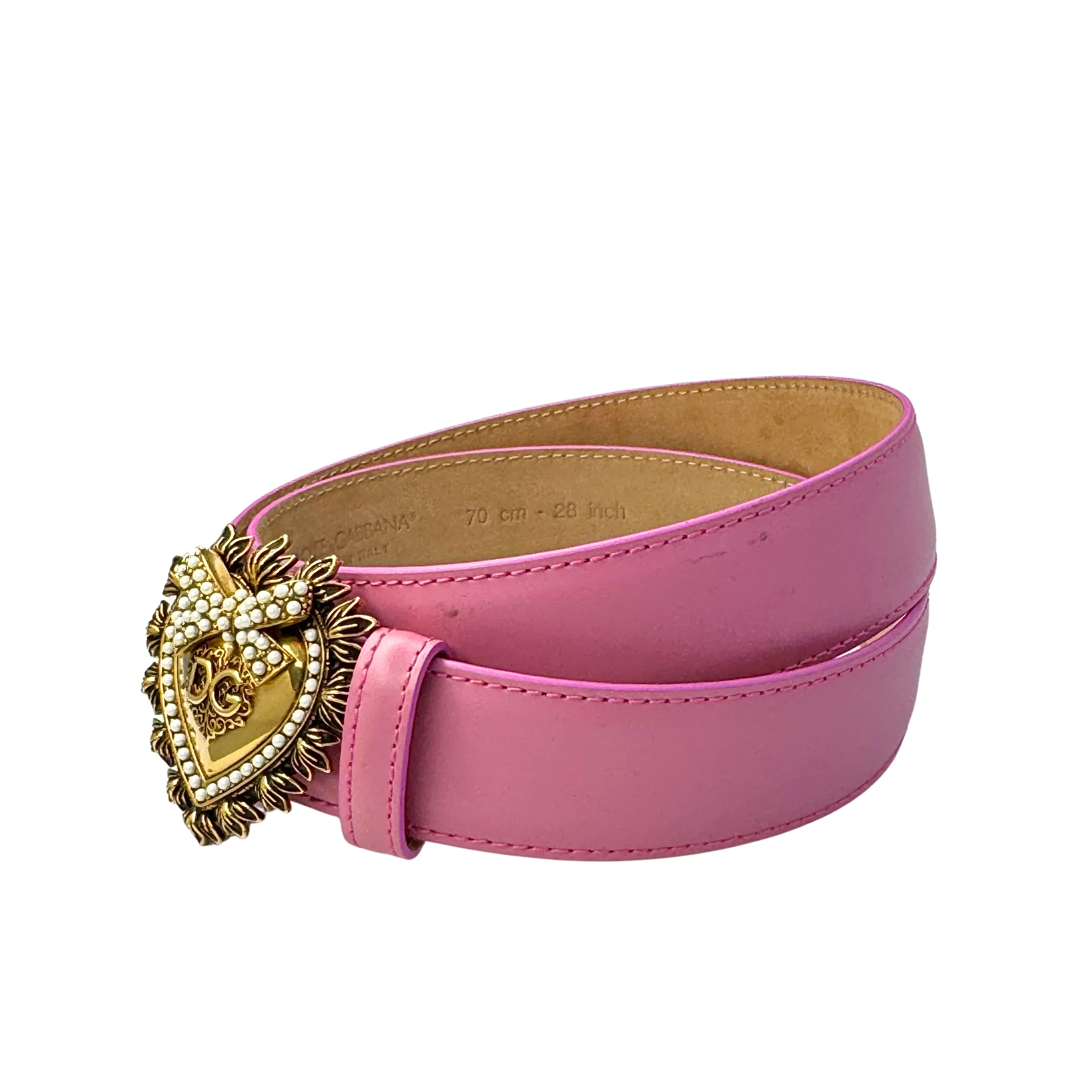 Dolce & Gabbana Devotion Belt Leather Pink - Image 5