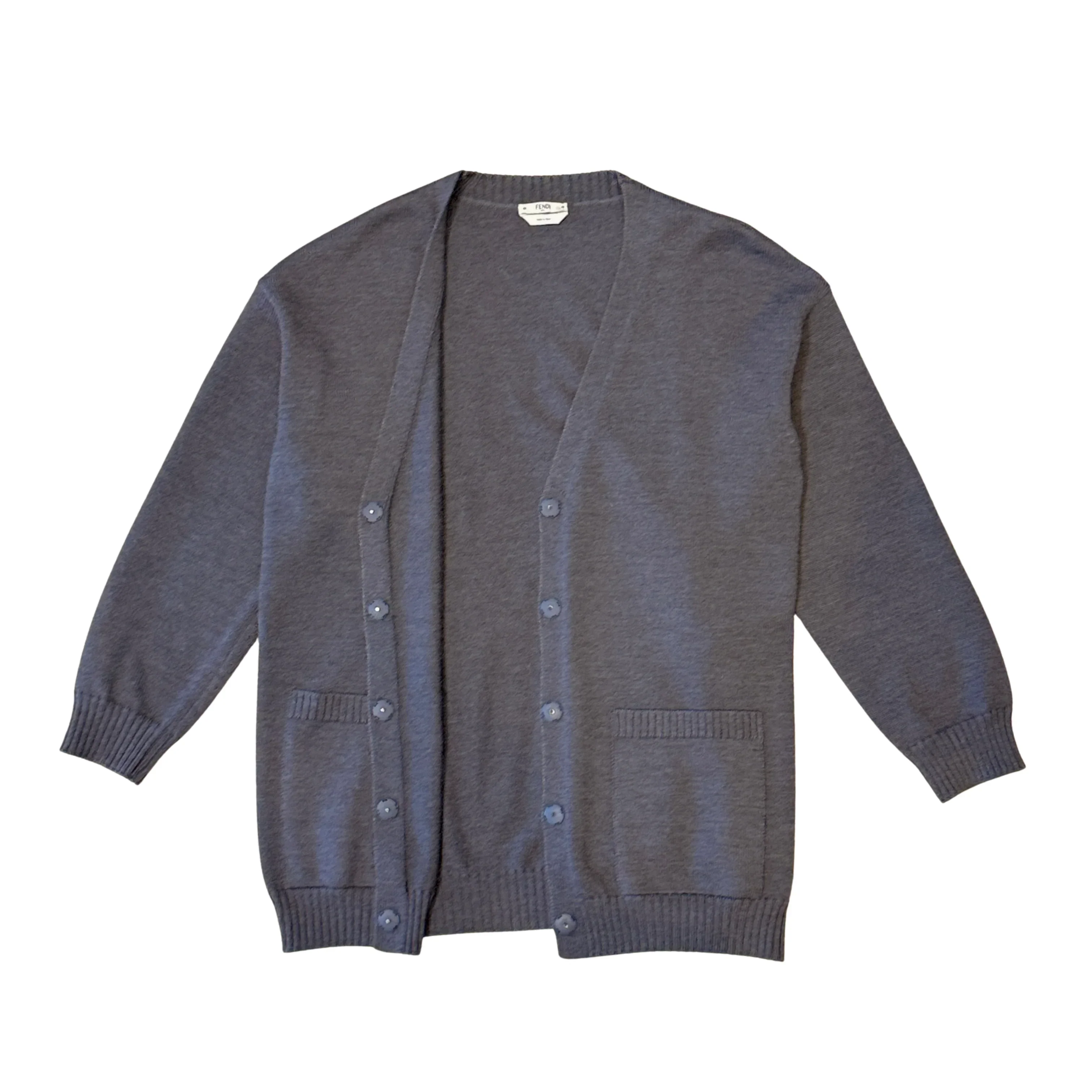 Fendi Roma Wool Cardigan Grey 42 - Image 2