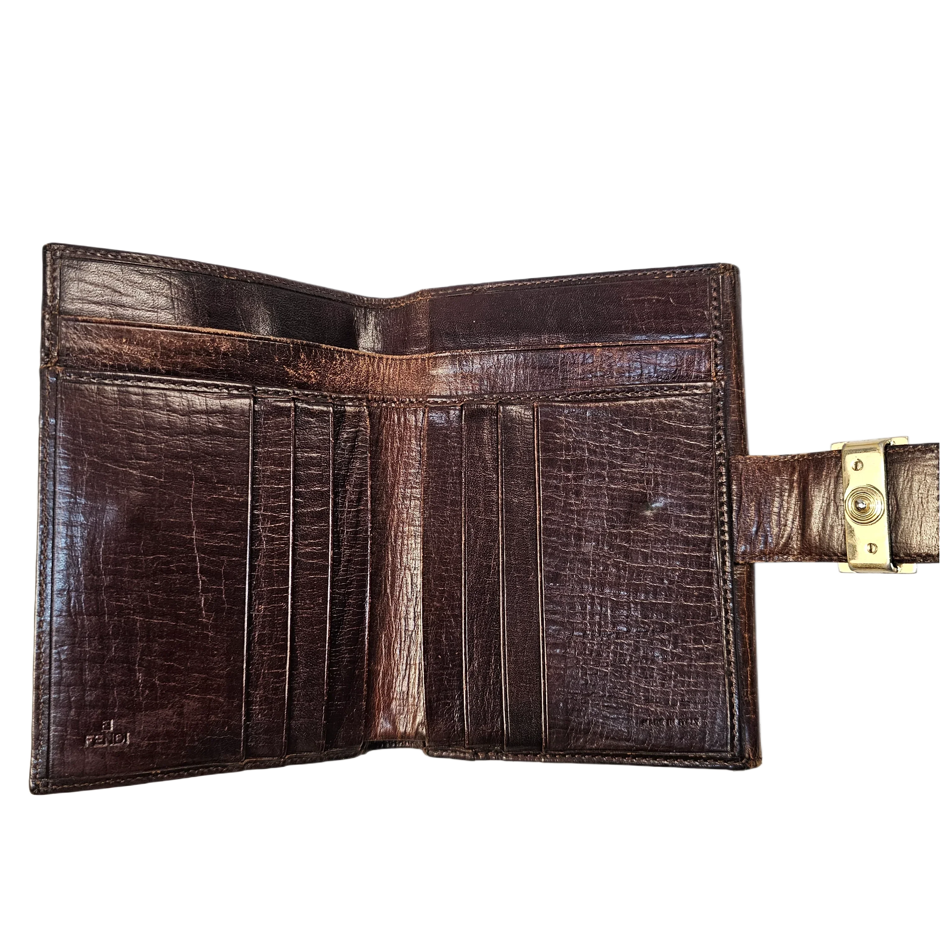 Fendi Monogram Leather & Canvas Wallet - Image 7